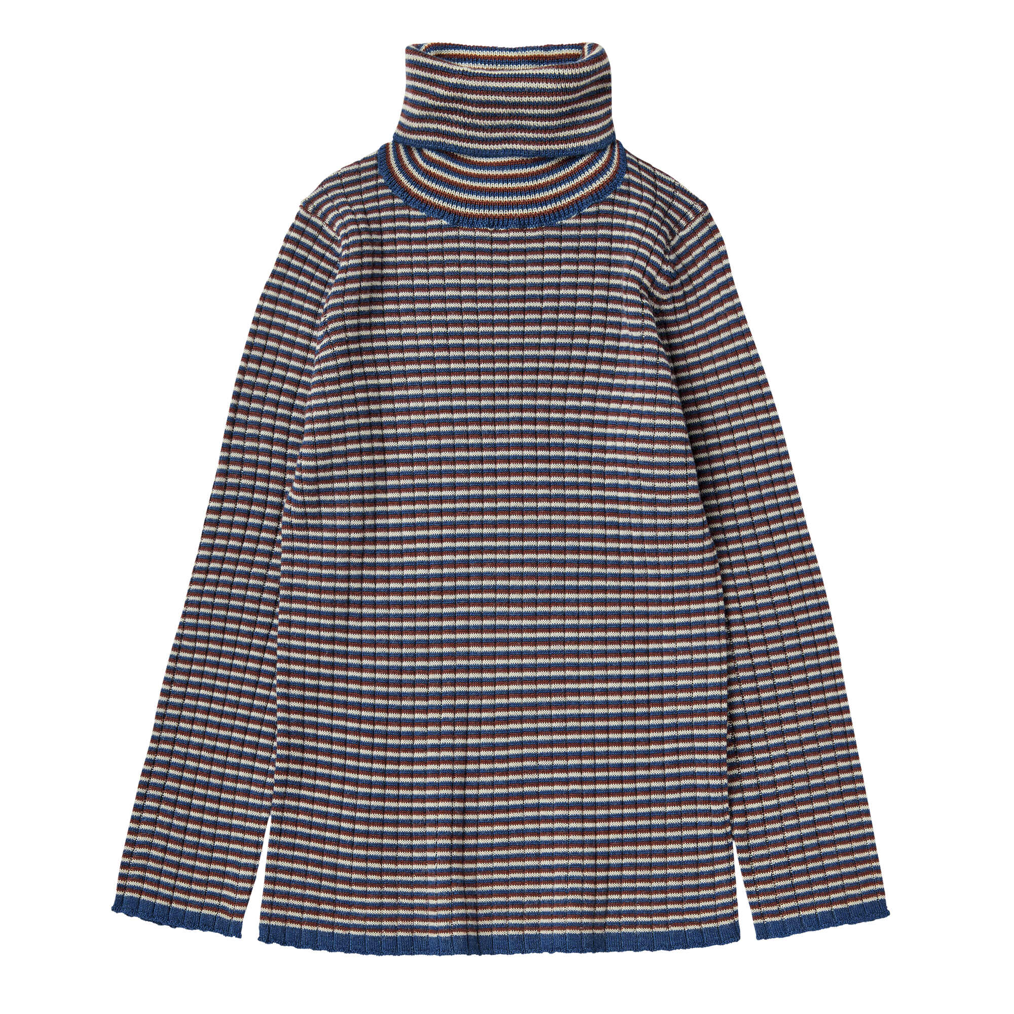 Boys & Girls Multicolor Stripes Wool Turtleneck Top