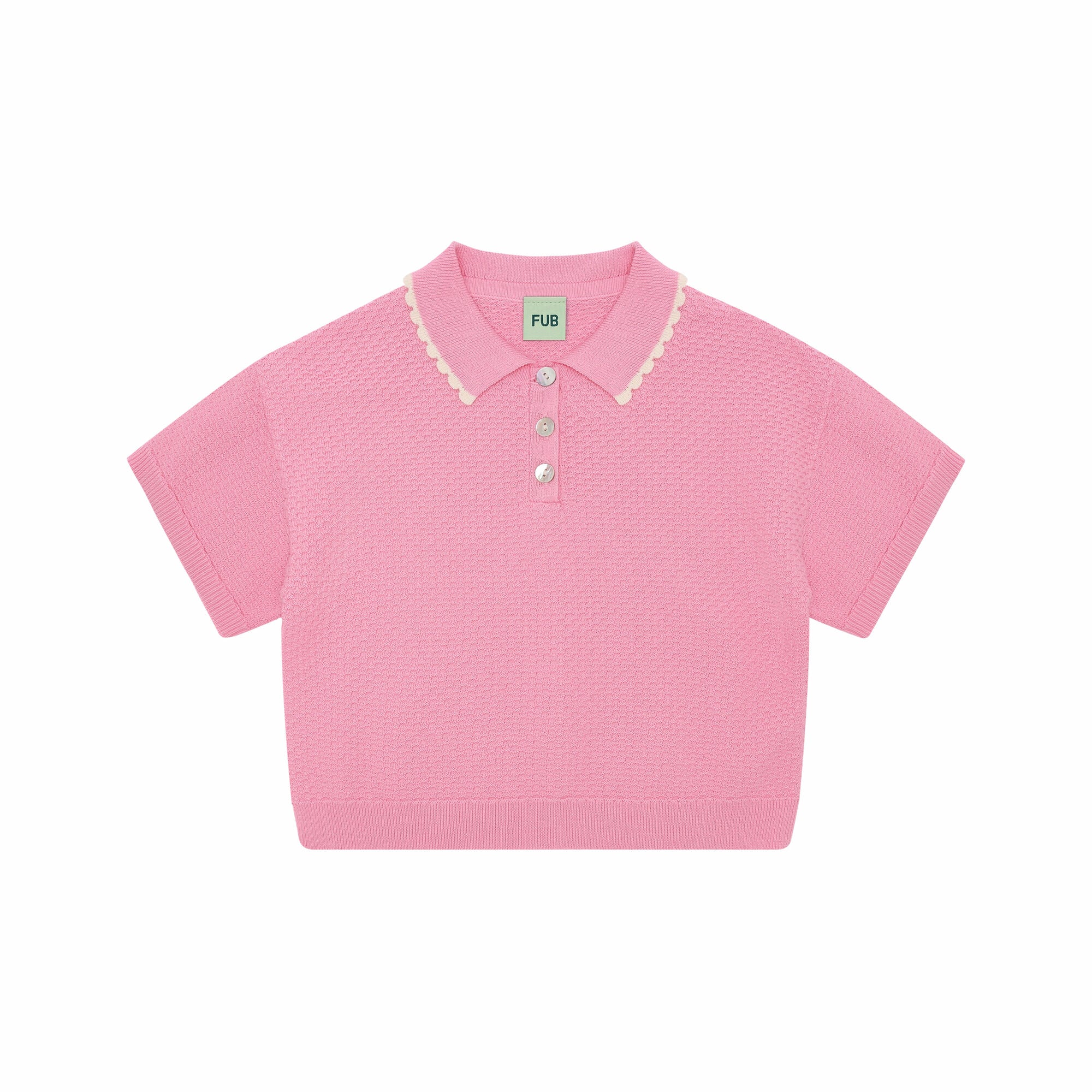 Girls Candy Pink Cotton Polo Shirt