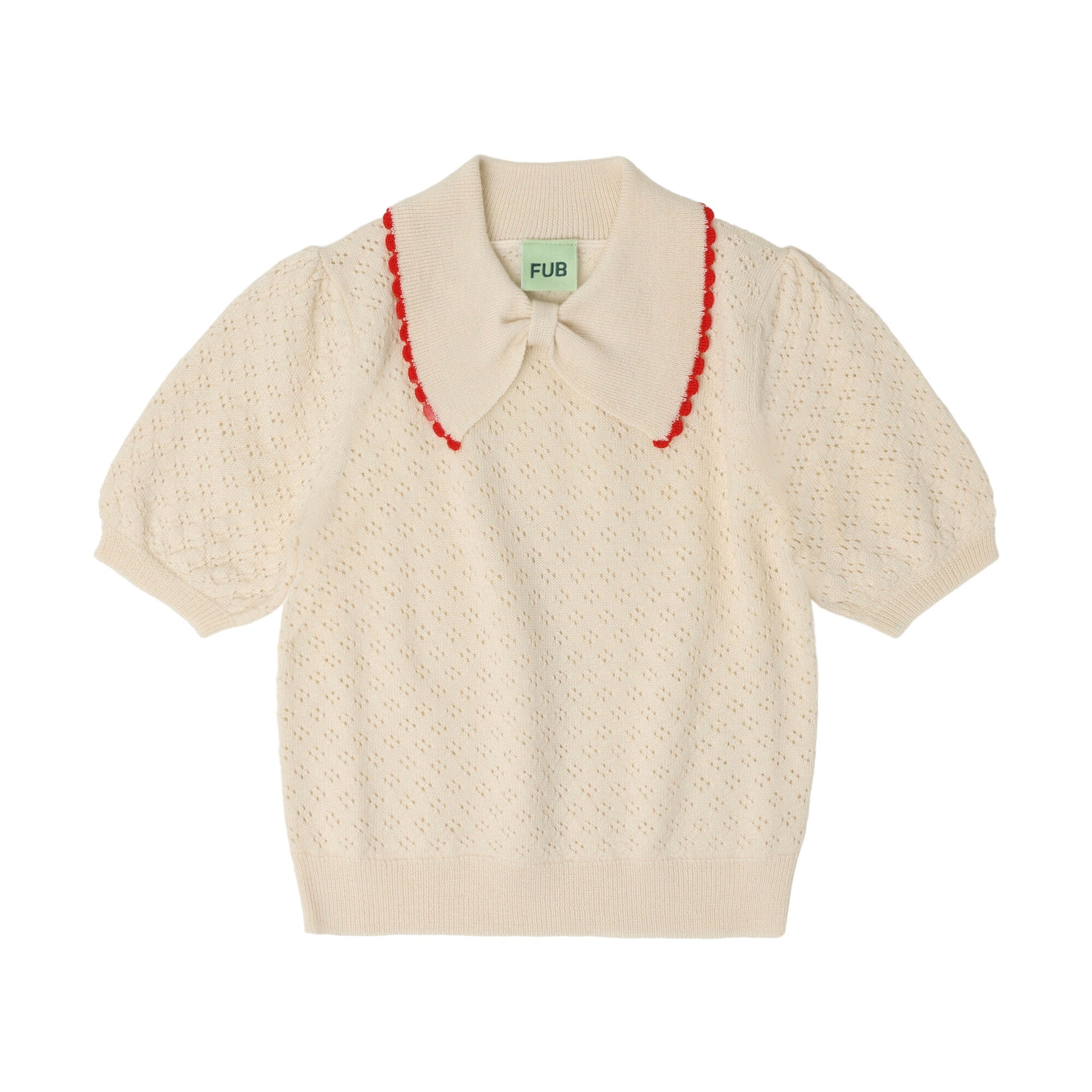 Girls White Pointelle Wool Sweater