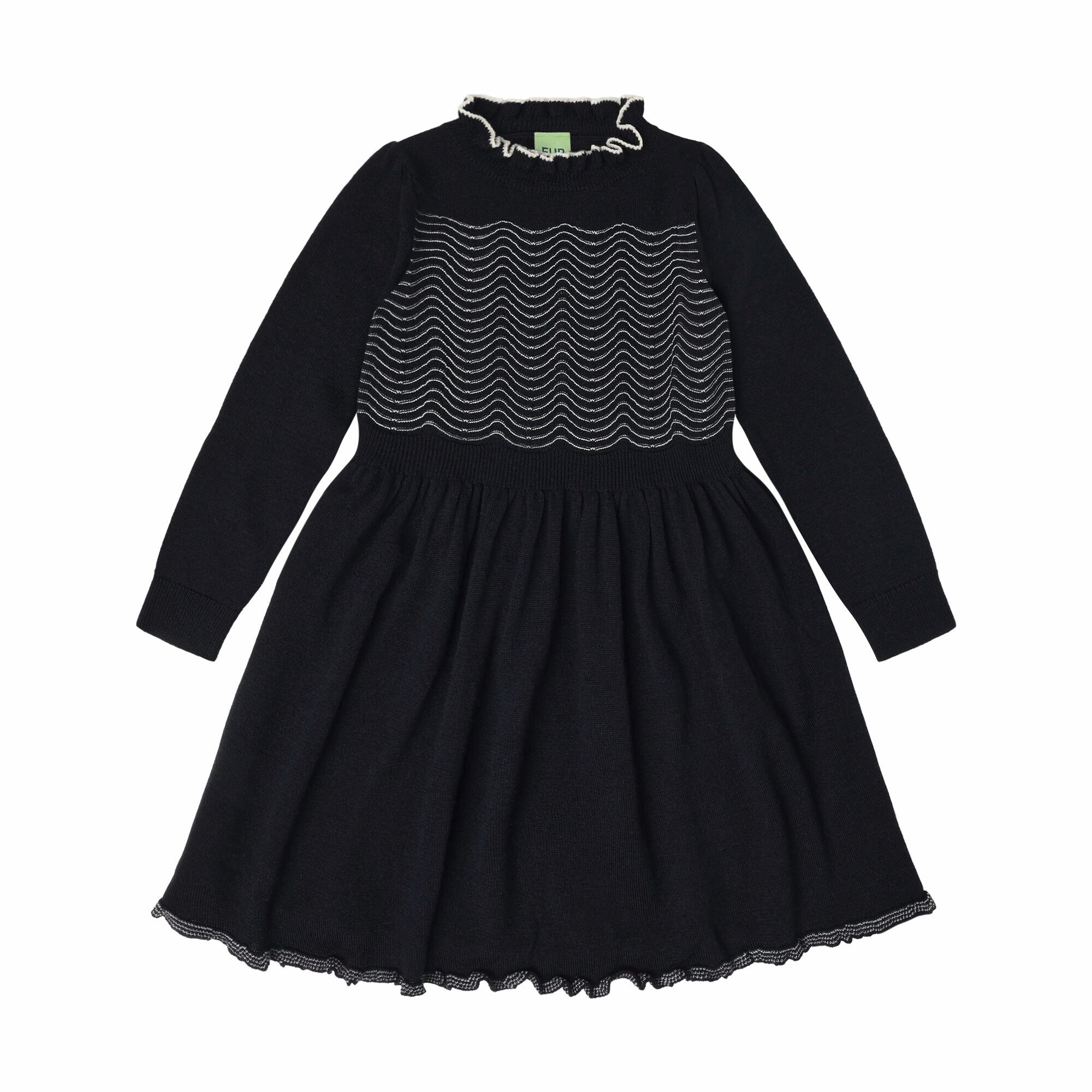 Girls Dark Navy Wool Dress