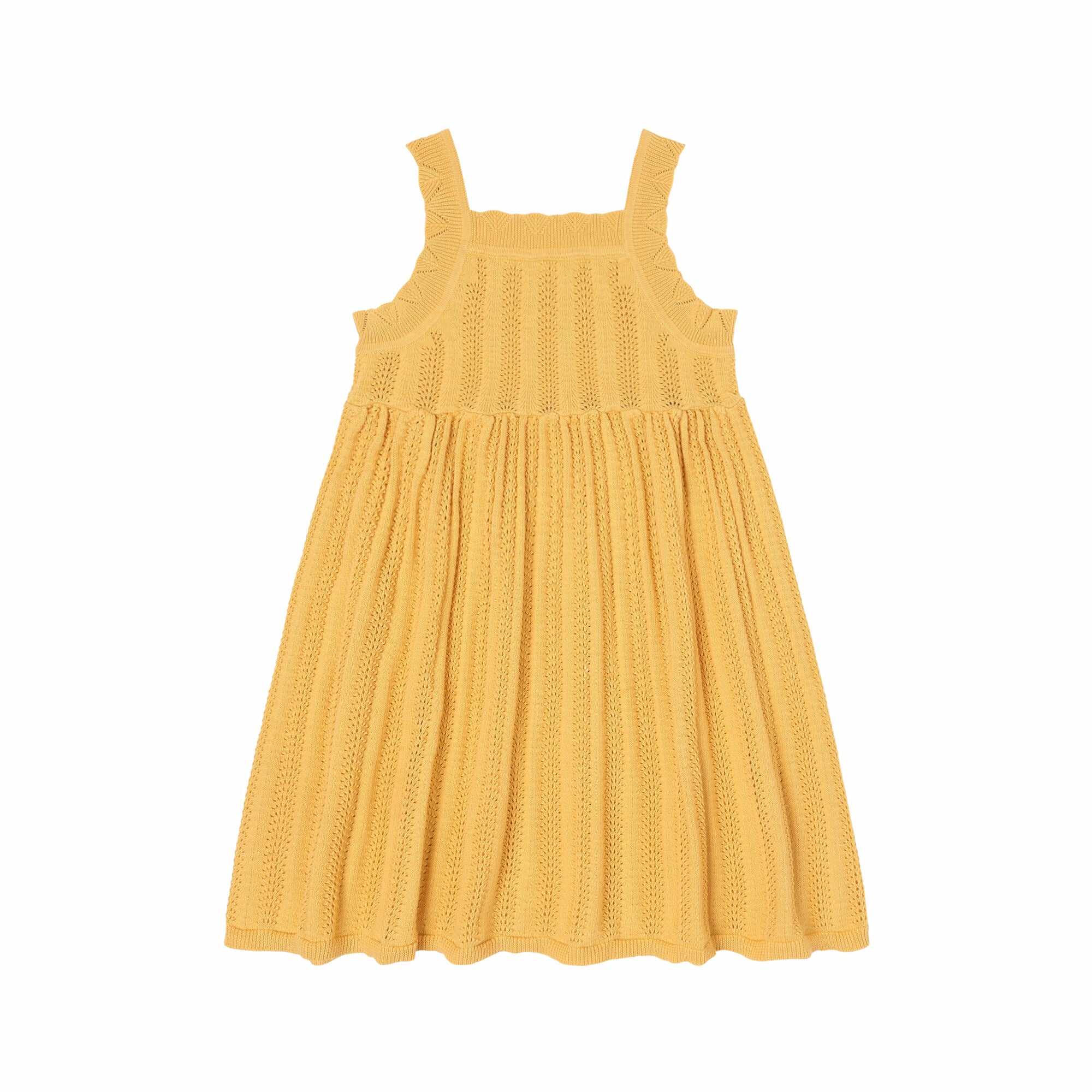 Girls Yellow Cotton Knit Dress