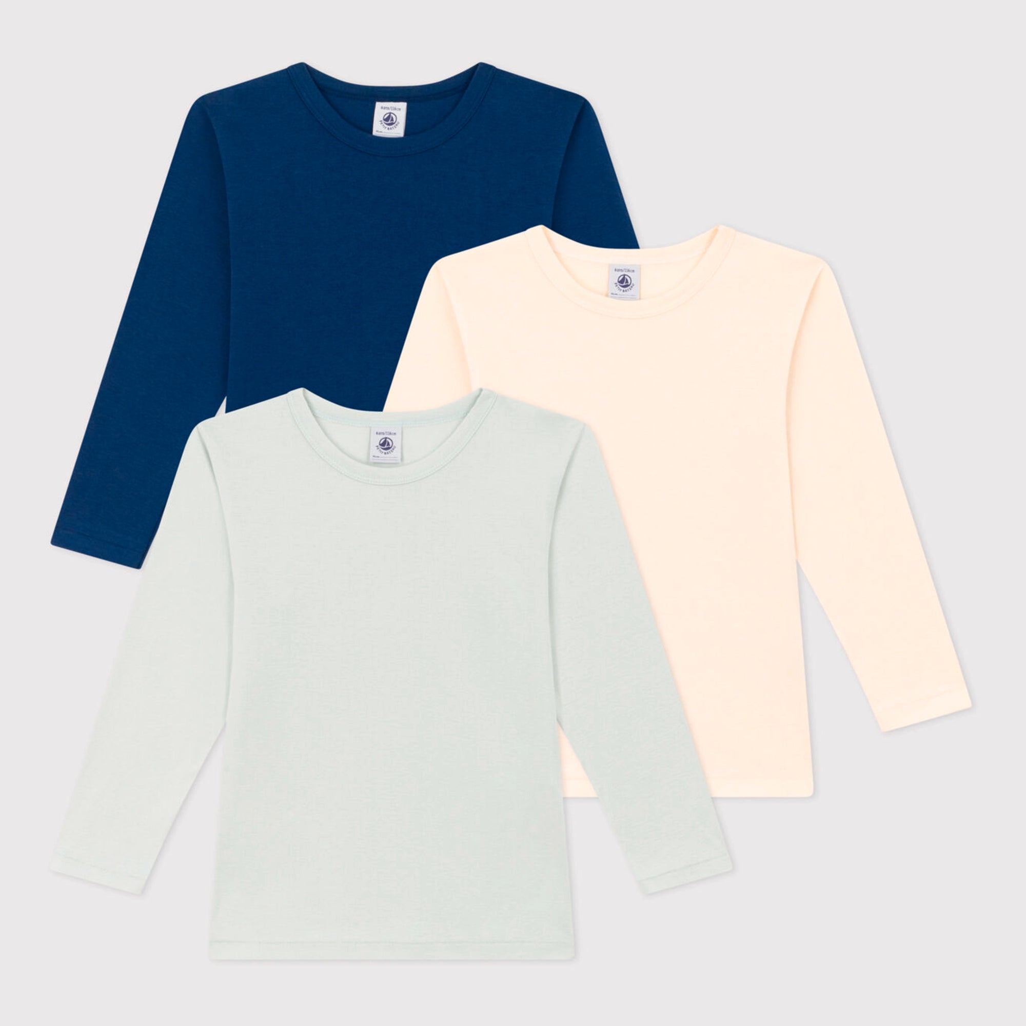 Boys Navy Cotton T-Shirt Set (3 Pack)