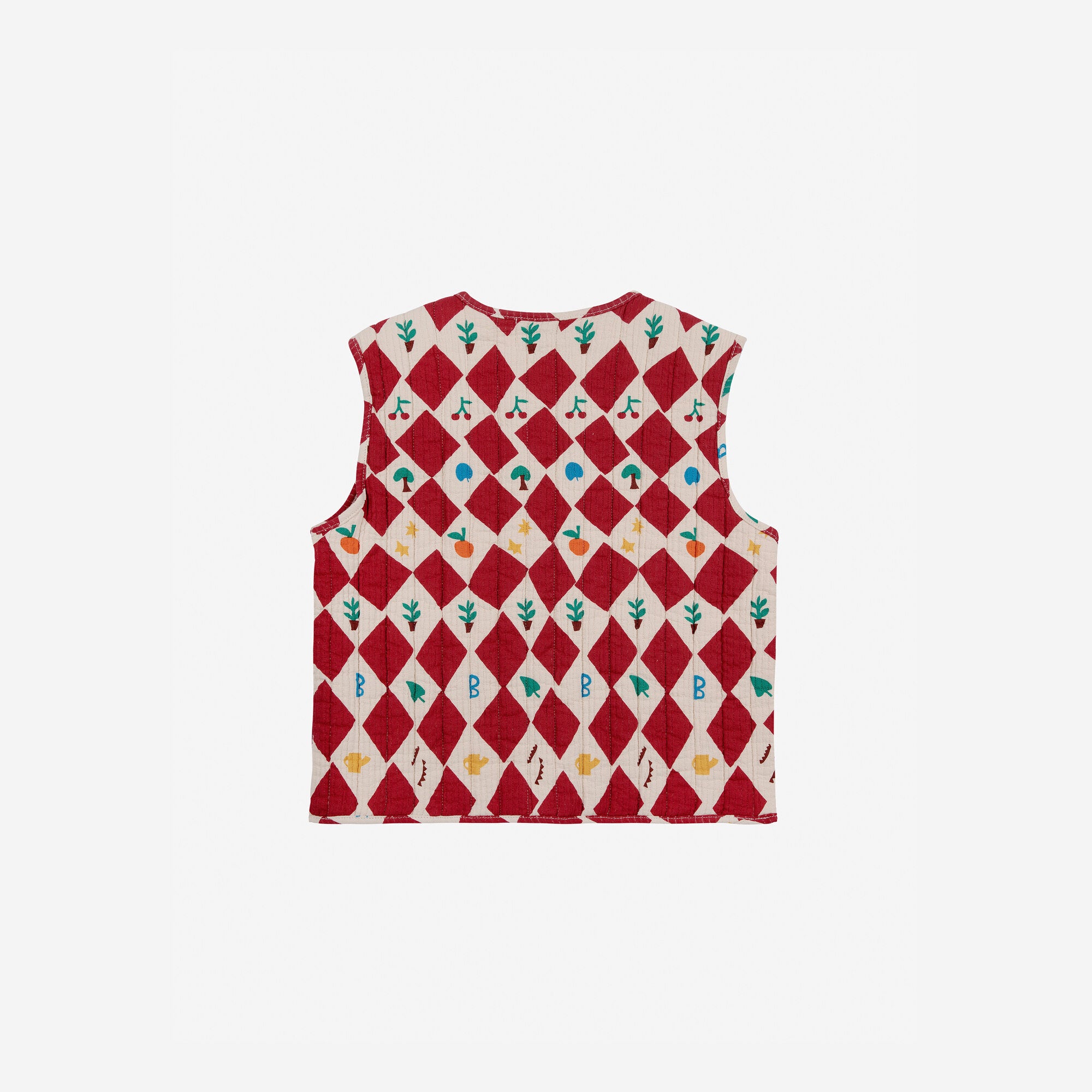 Boys & Girls Red Check Padded Gilet