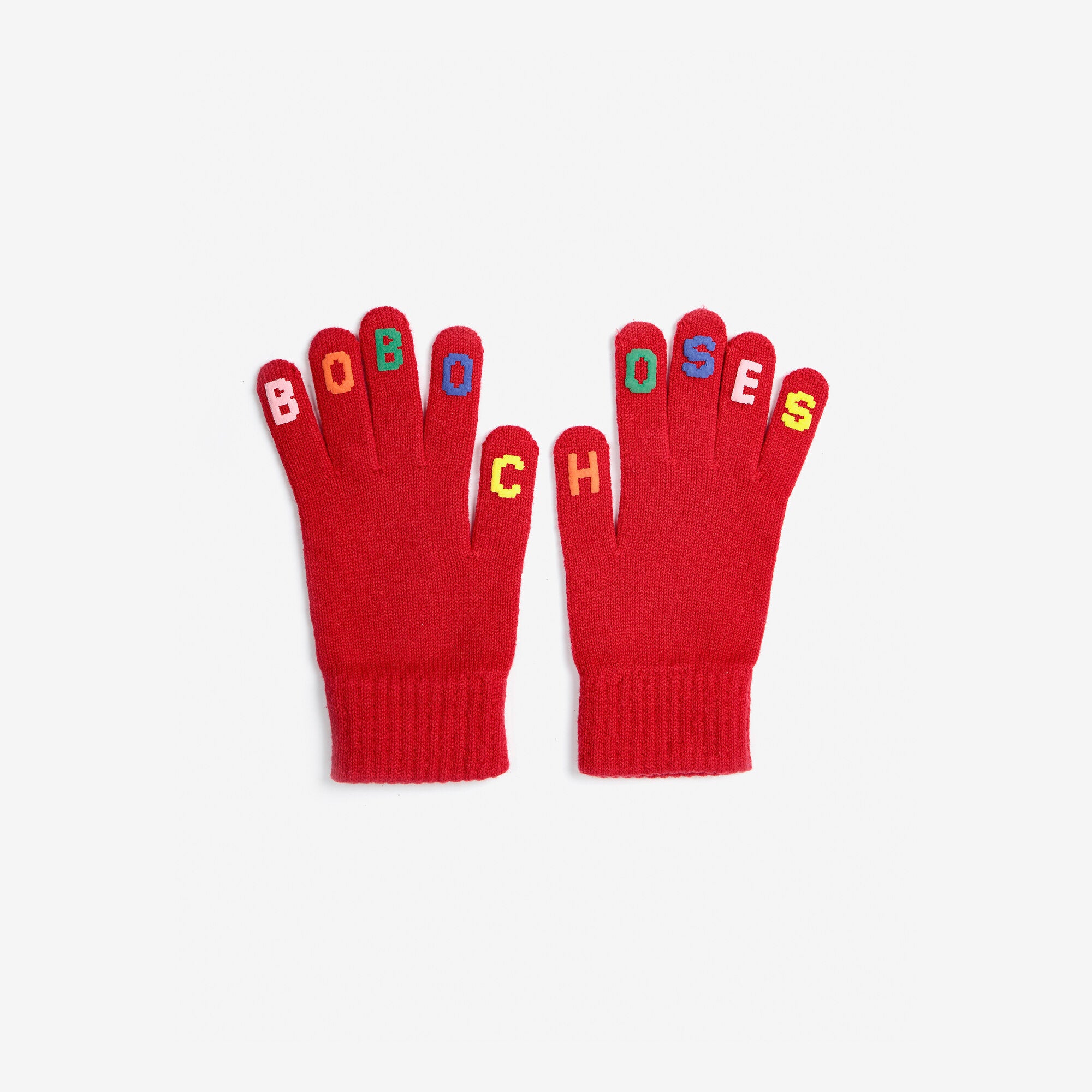 Boys & Girls Red Logo Cotton Gloves