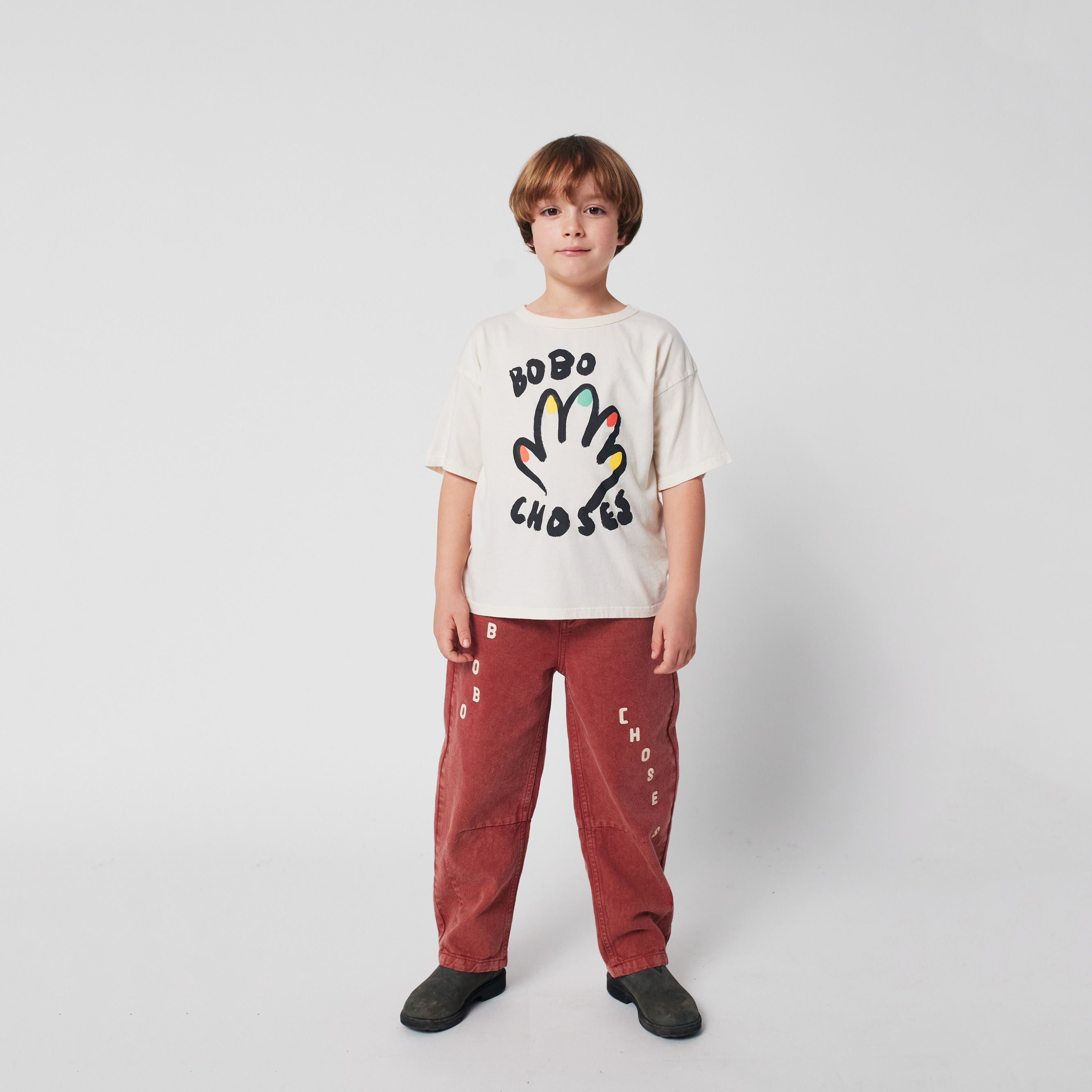 Boys & Girls White Logo Cotton T-Shirt