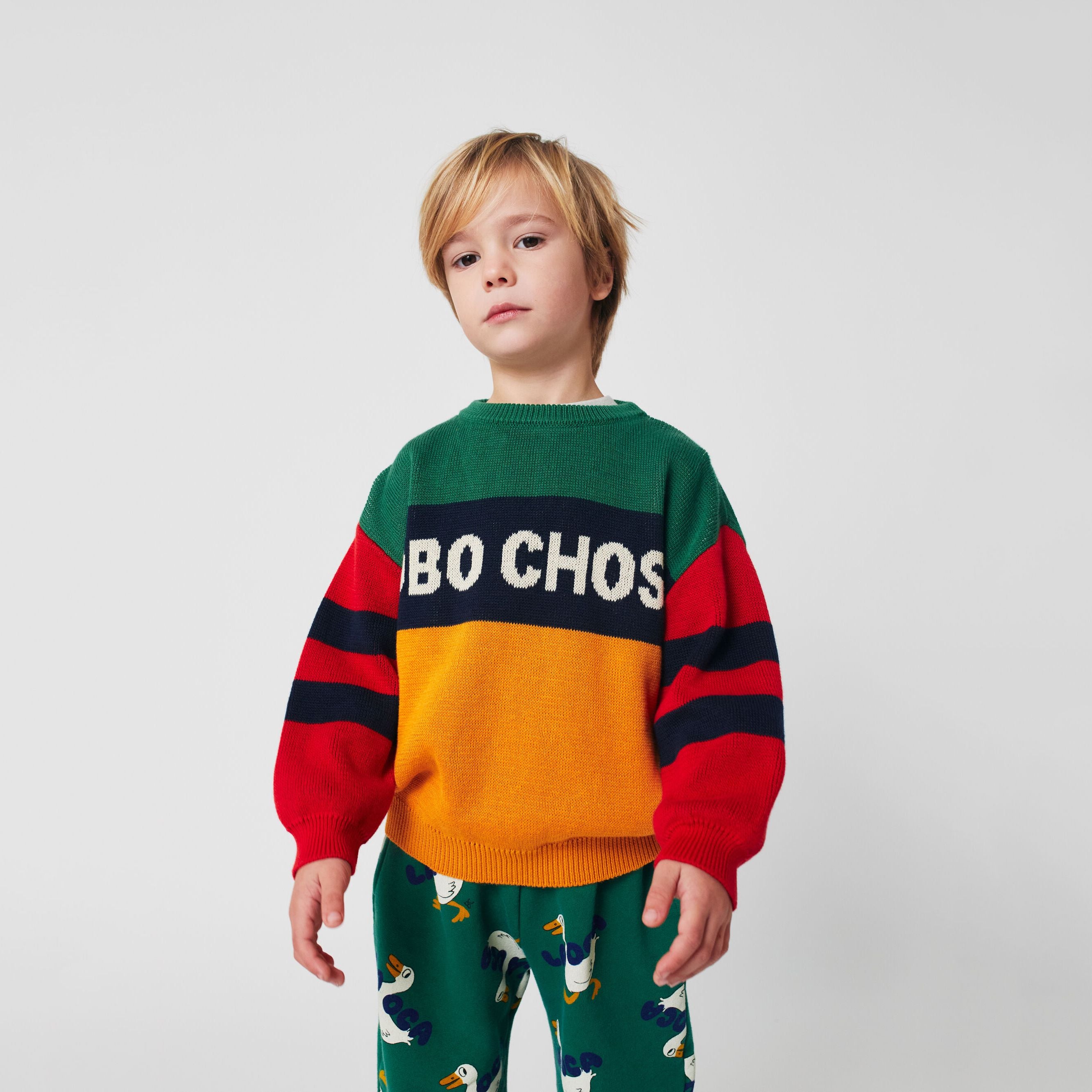 Boys Multicolor Cotton Knit Sweater