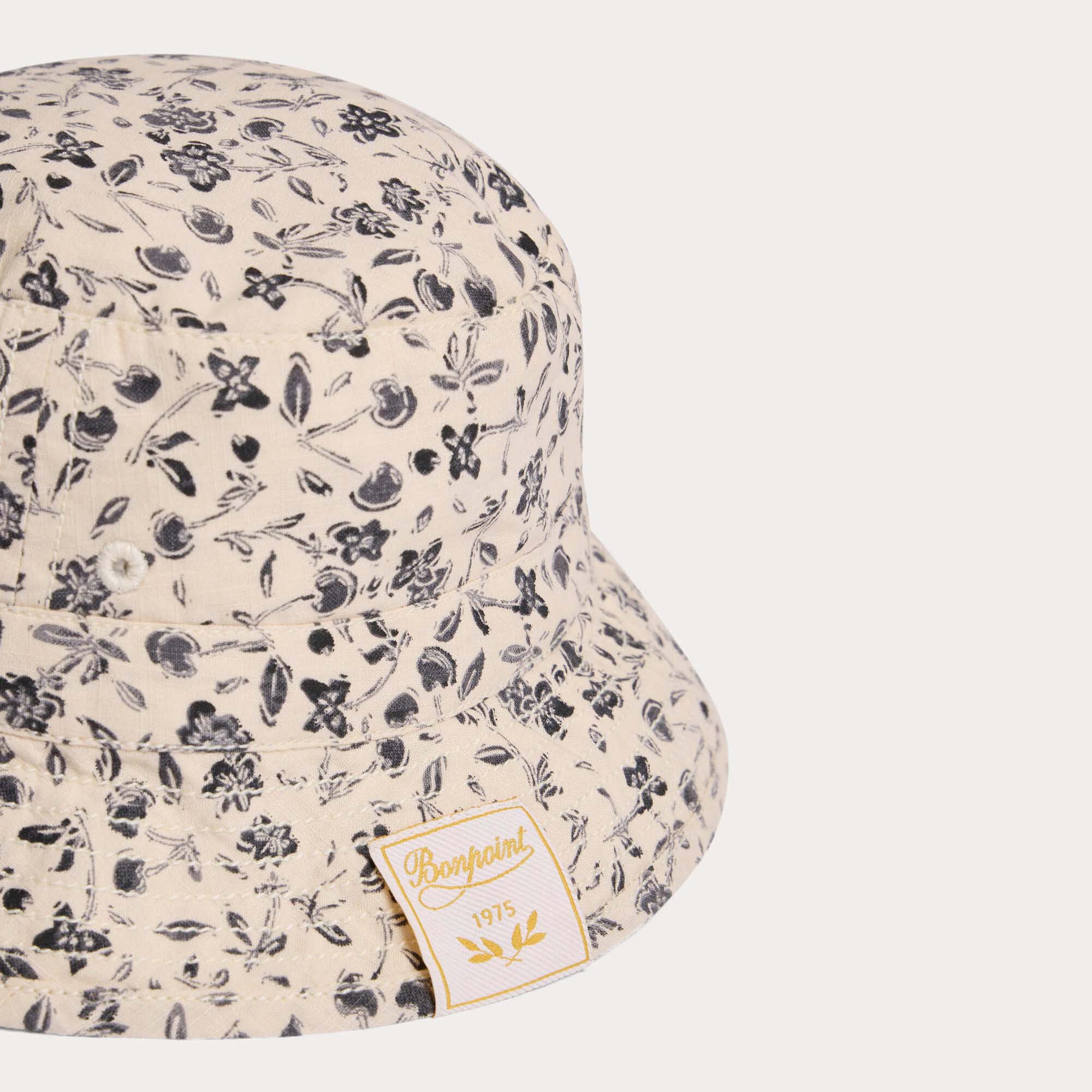 Chapeau en coton gris à motifs floraux pour garçons