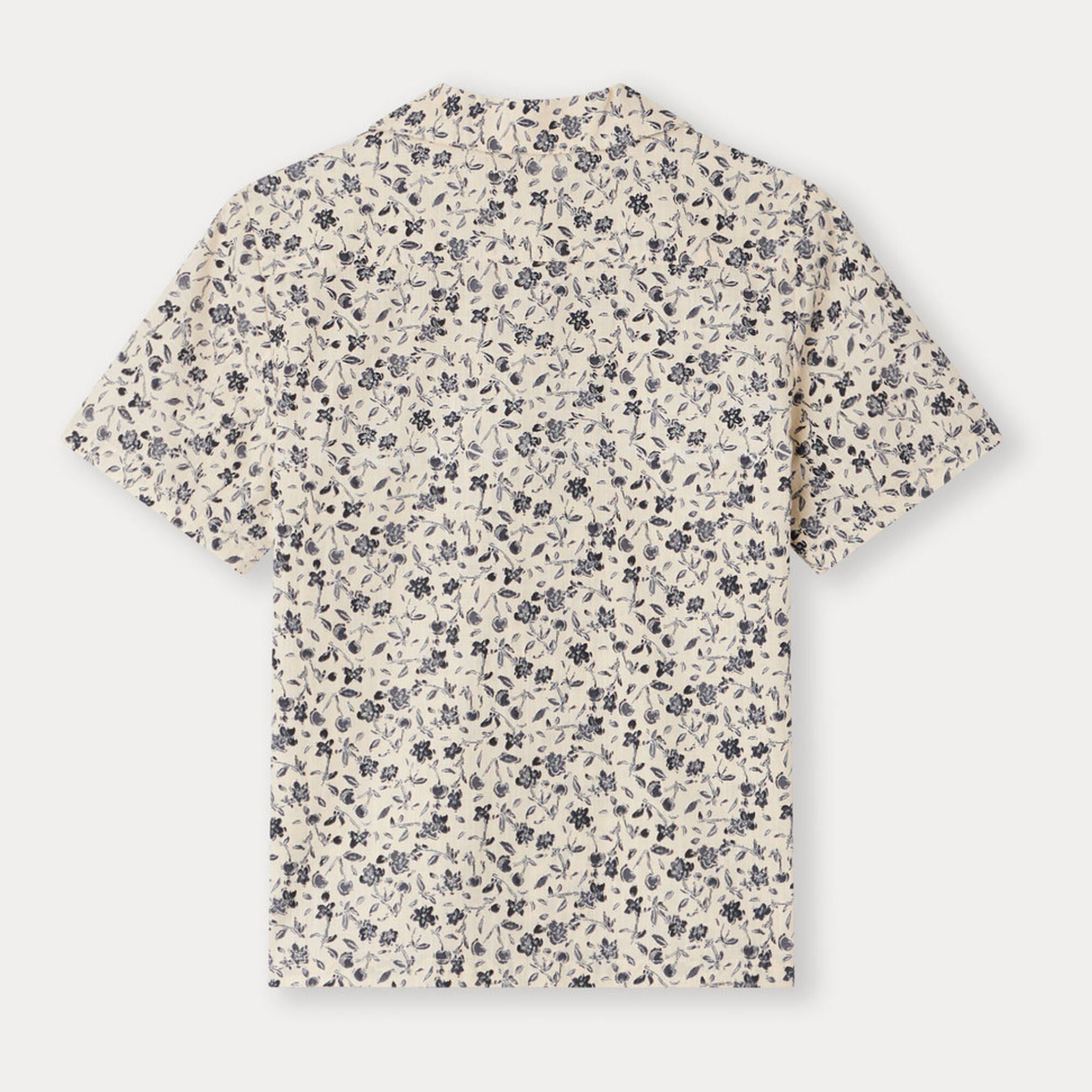 Boys Grey Floral Cotton Shirt