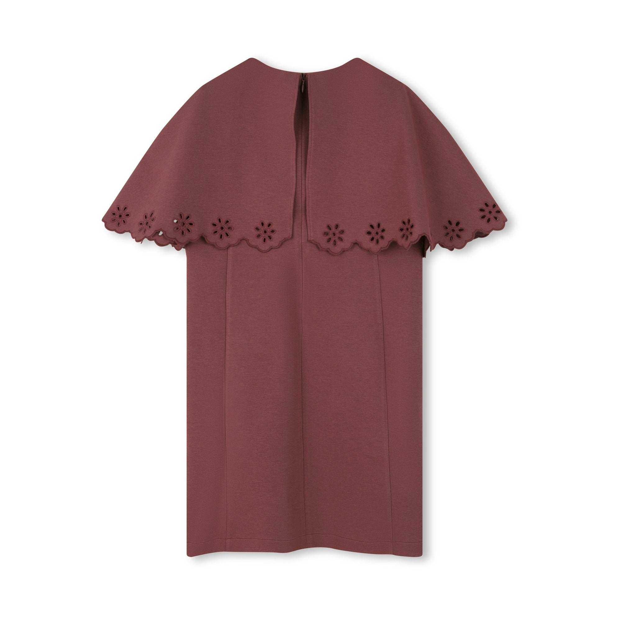 Girls Wine Red Ruffled Dress