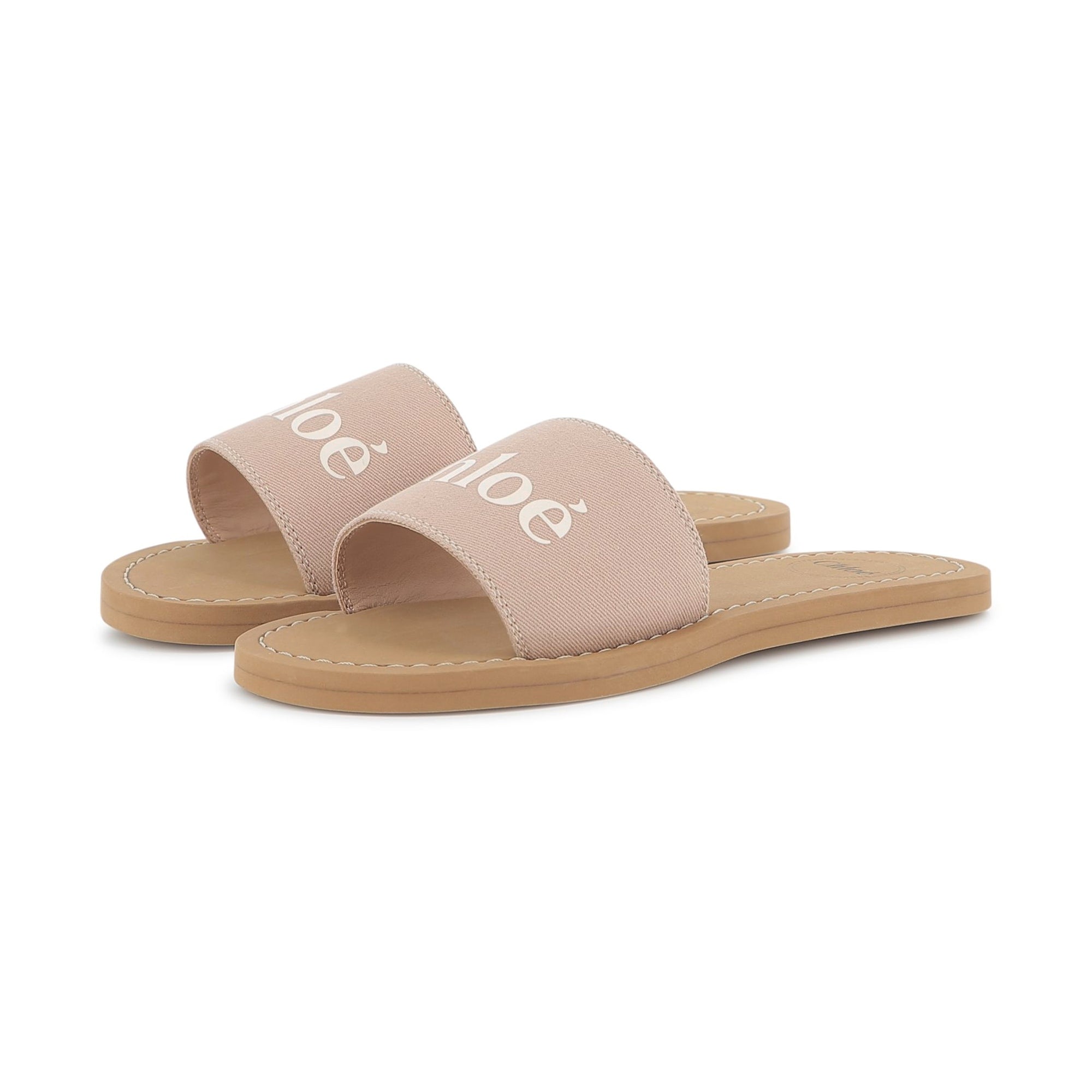 Girls Light Pink Logo Sandals