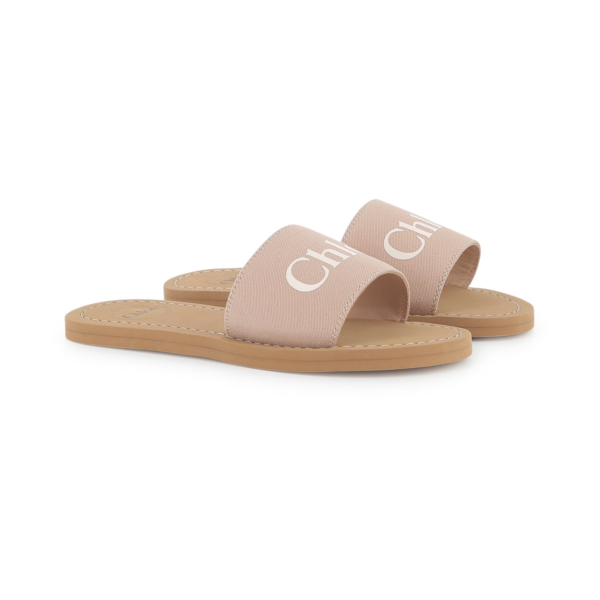 Girls Light Pink Logo Sandals