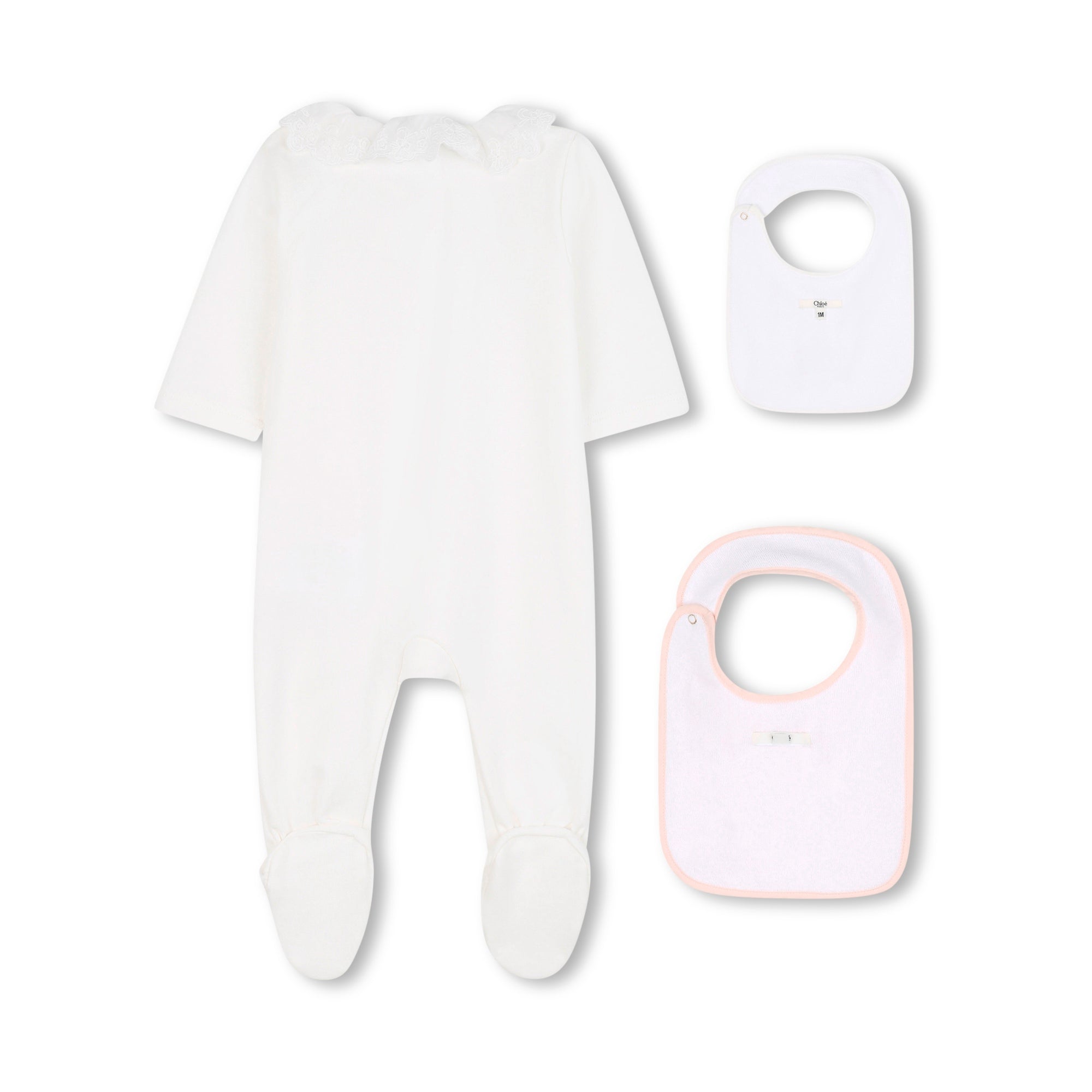 Baby Girls White Cotton Babysuit Gift Set(3 Pack)
