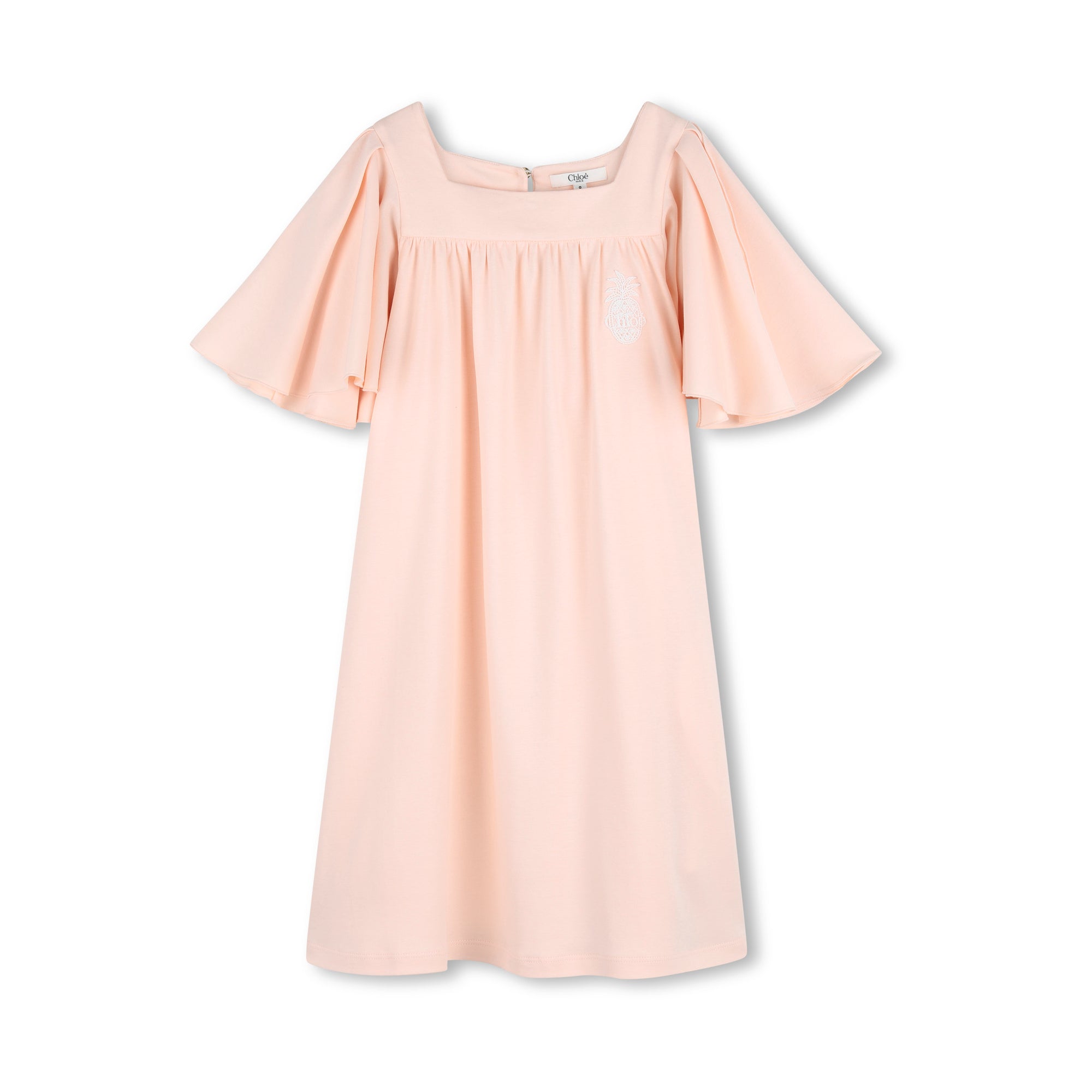 Girls Light Pink Ruffled Cotton Dress