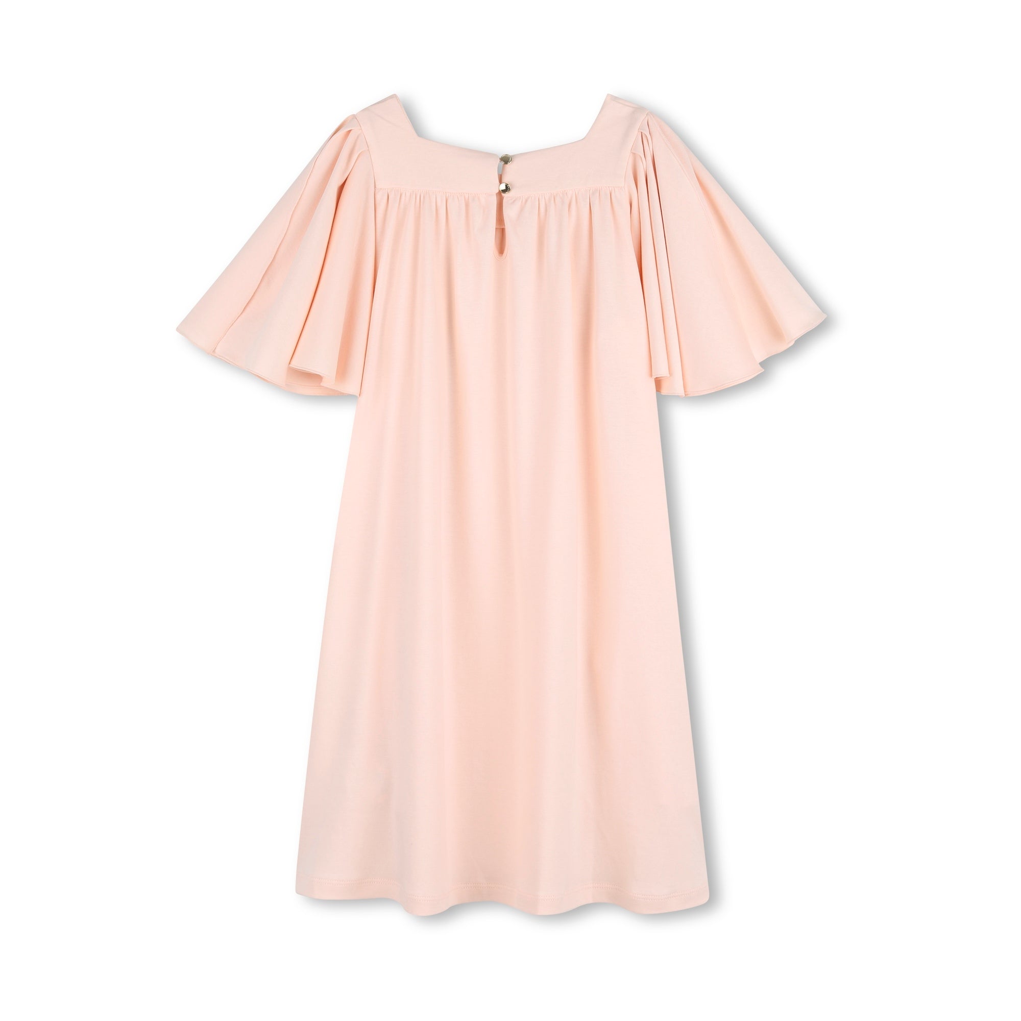 Girls Light Pink Ruffled Cotton Dress