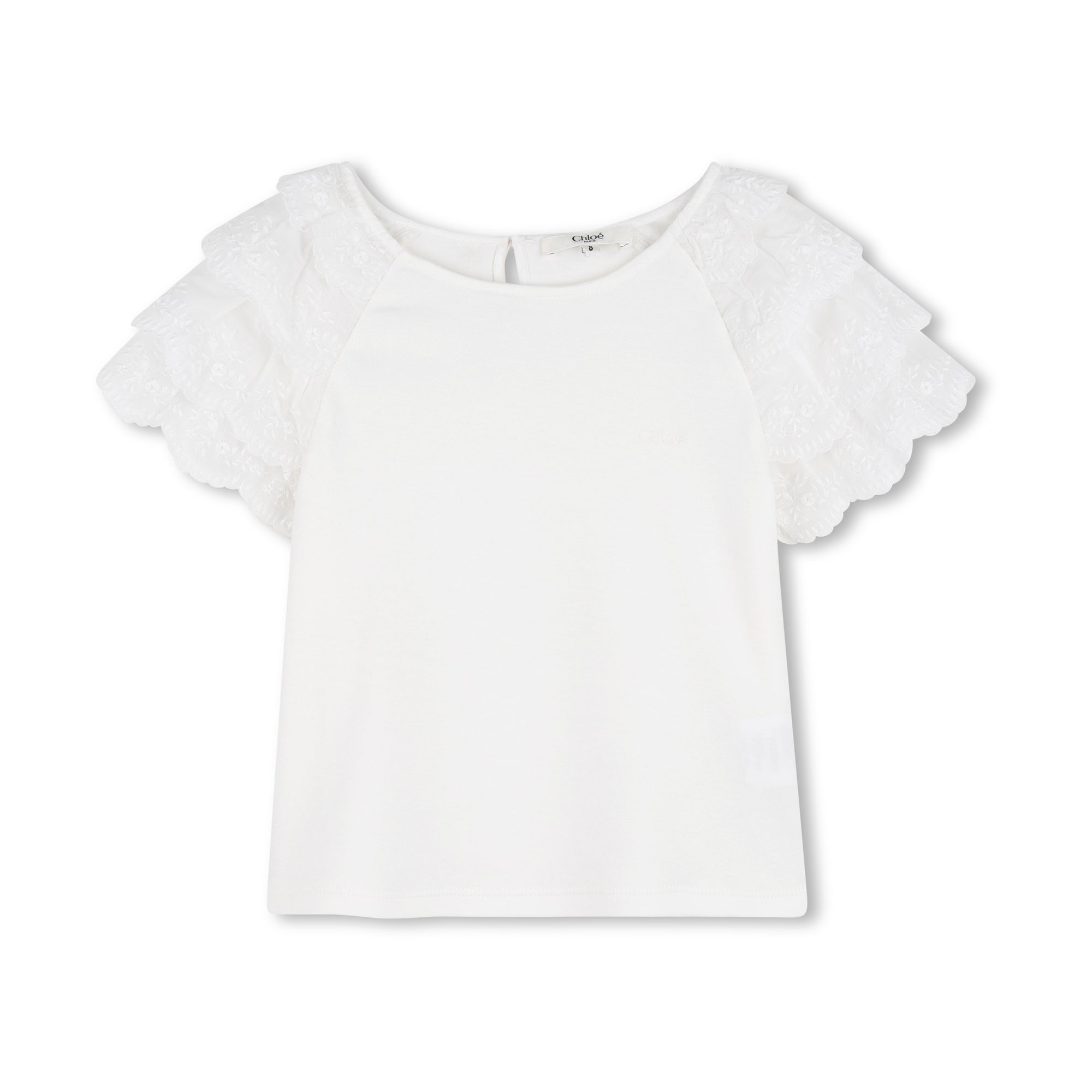 Girls White Cotton T-Shirt