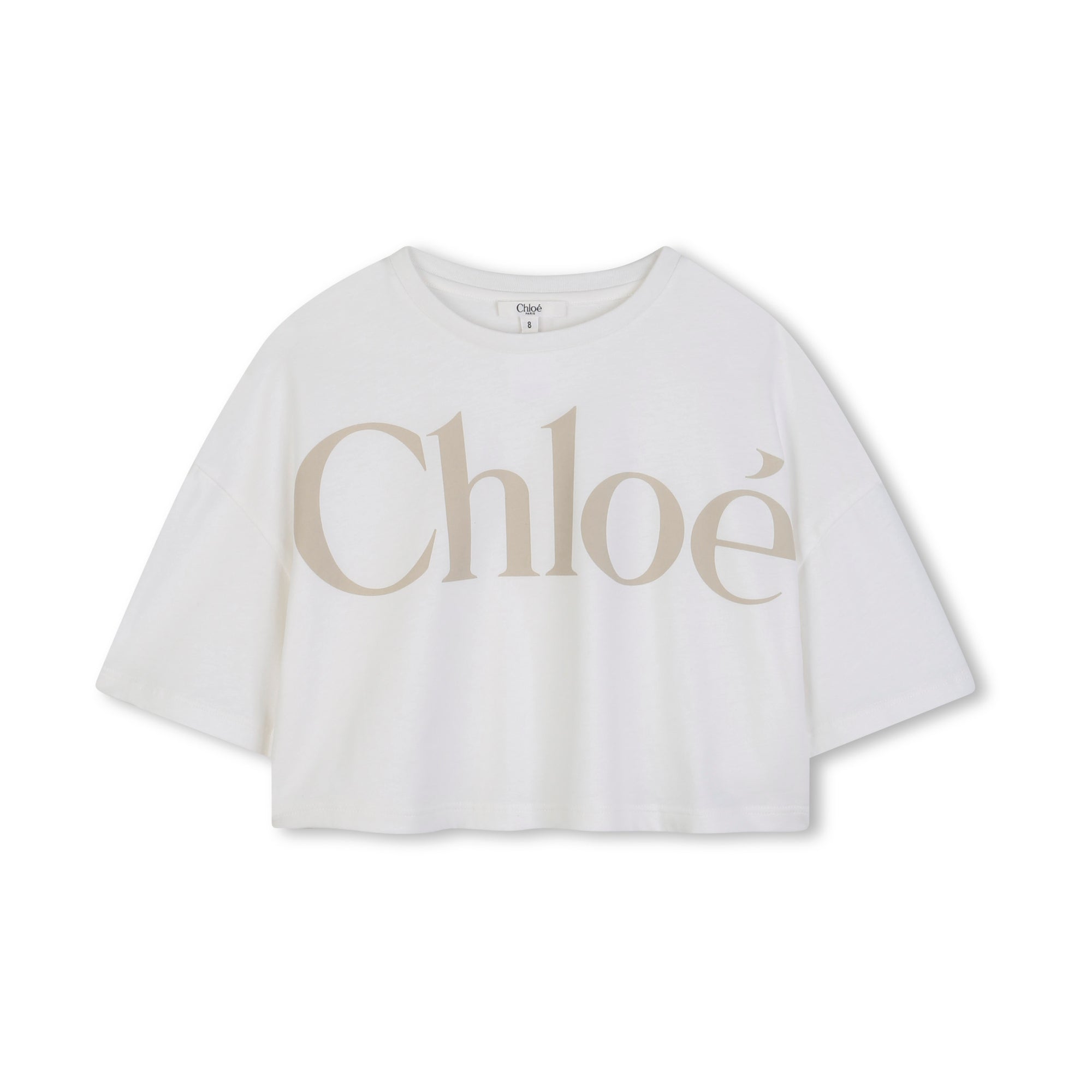 Girls White Logo Cotton T-Shirt