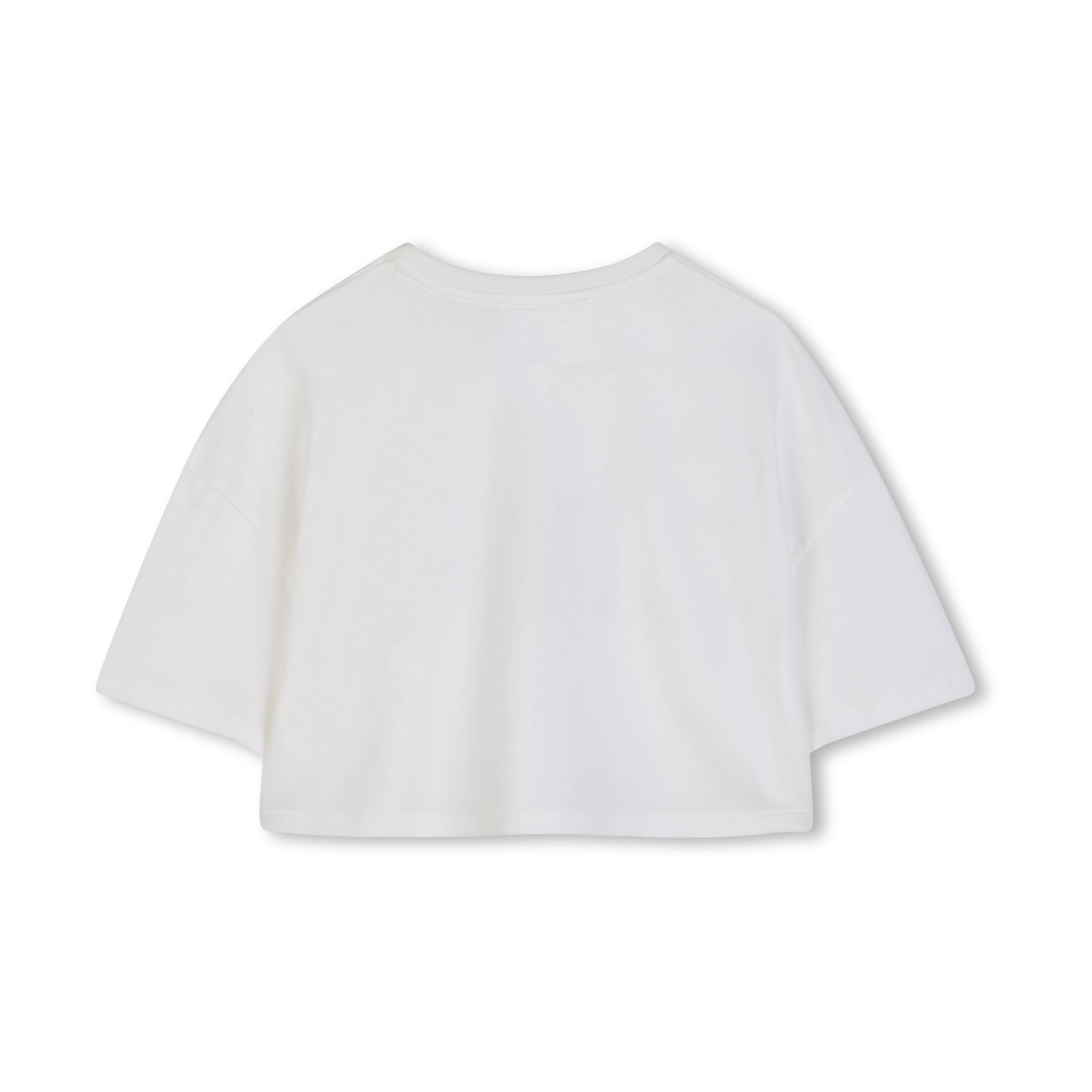 Girls White Logo Cotton T-Shirt