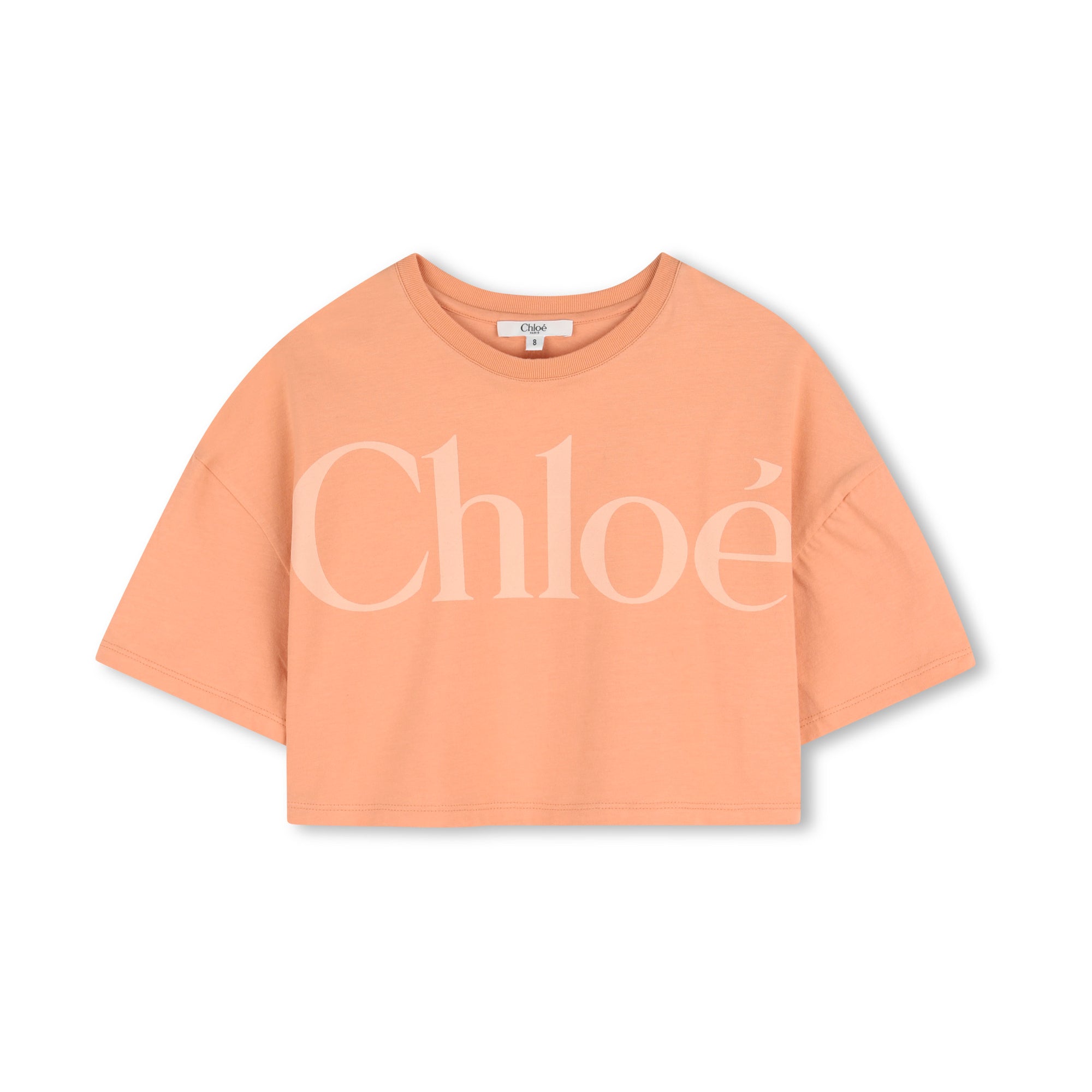 Girls Peach Logo Cotton T-Shirt