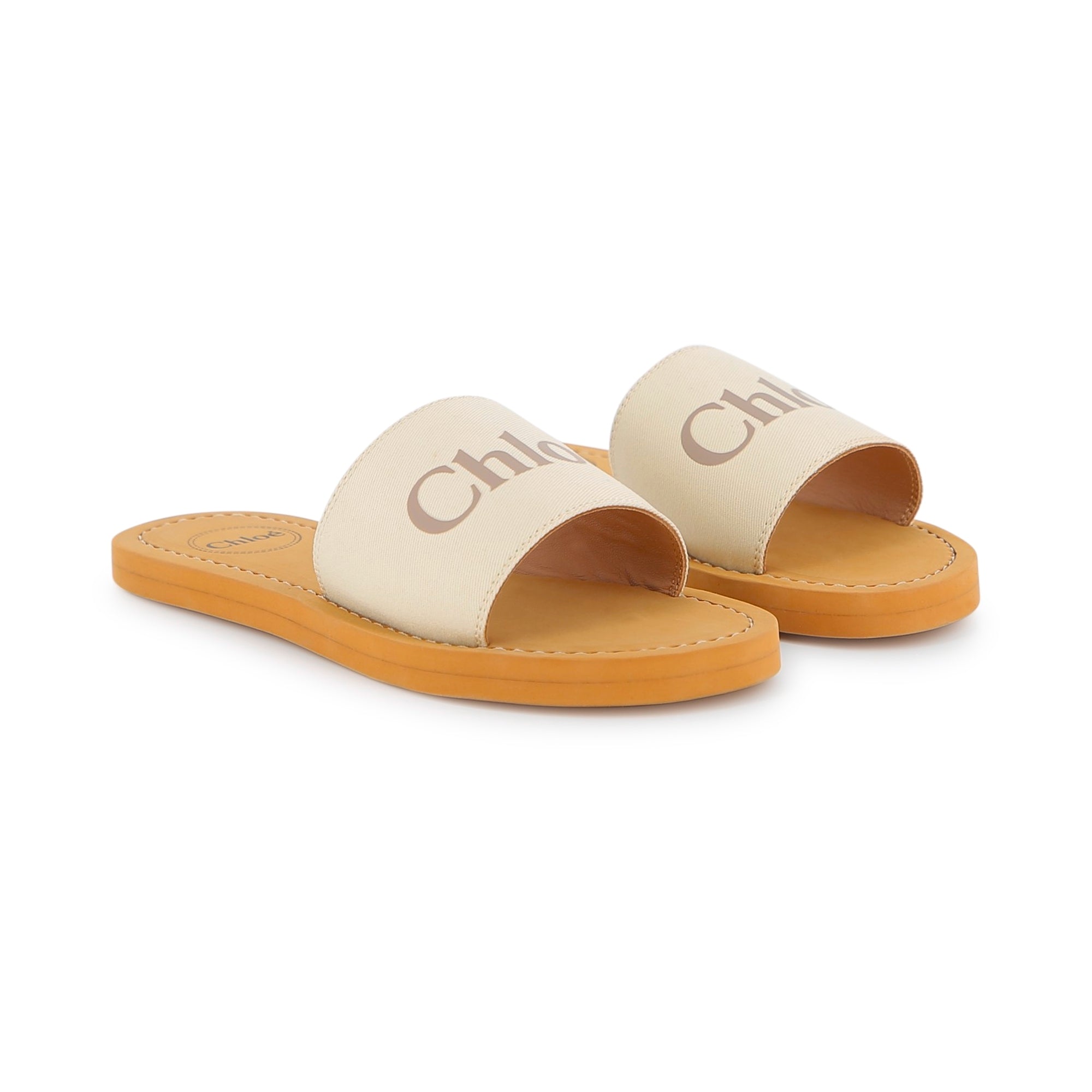 Girls White Logo Slippers