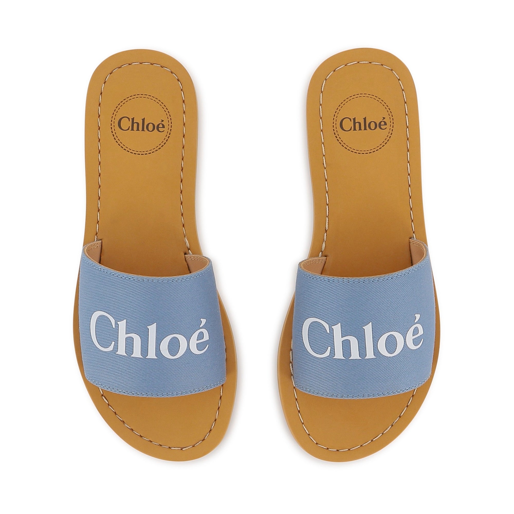 Girls Blue Logo Slippers