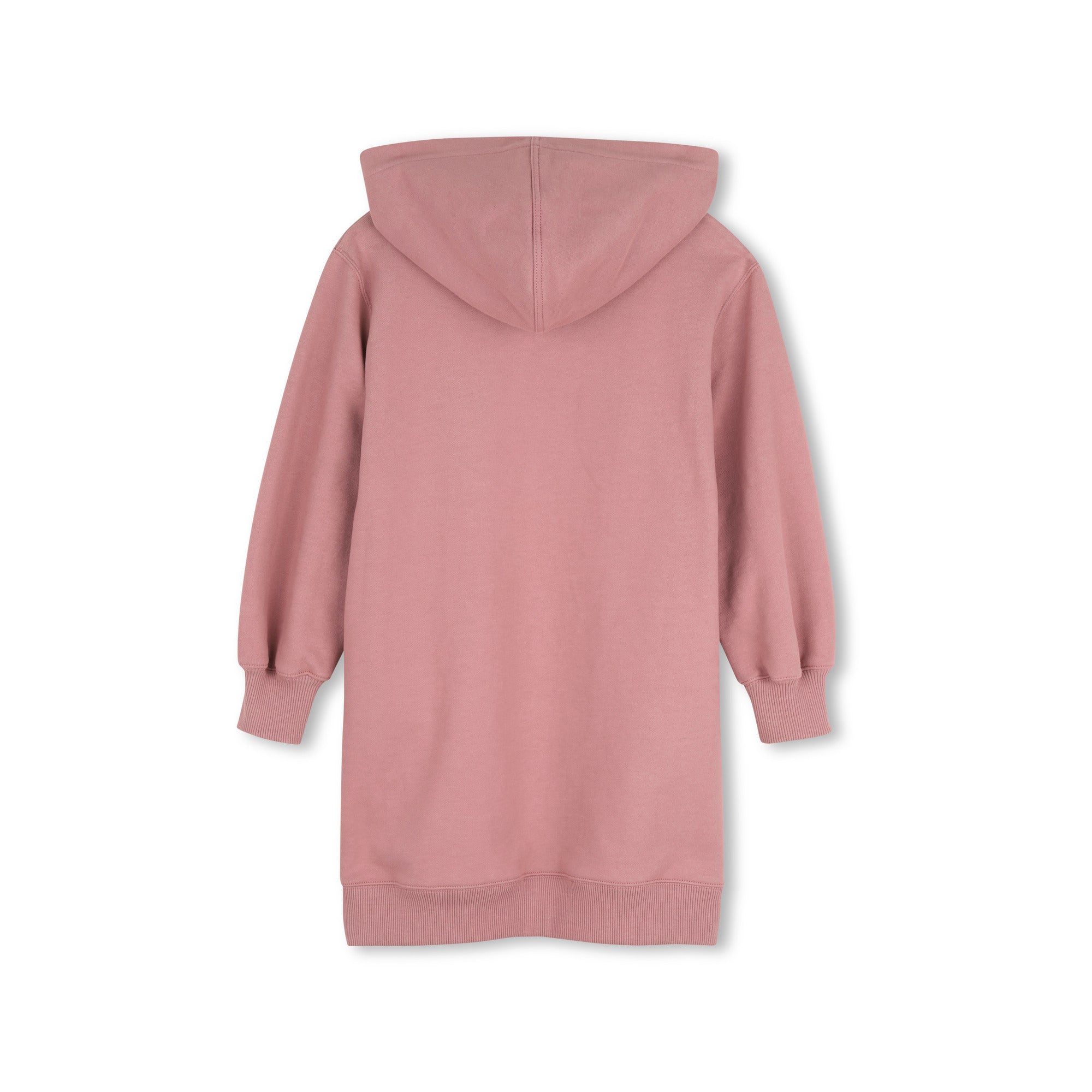 Girls Pink Logo Hooded Cotton Dress