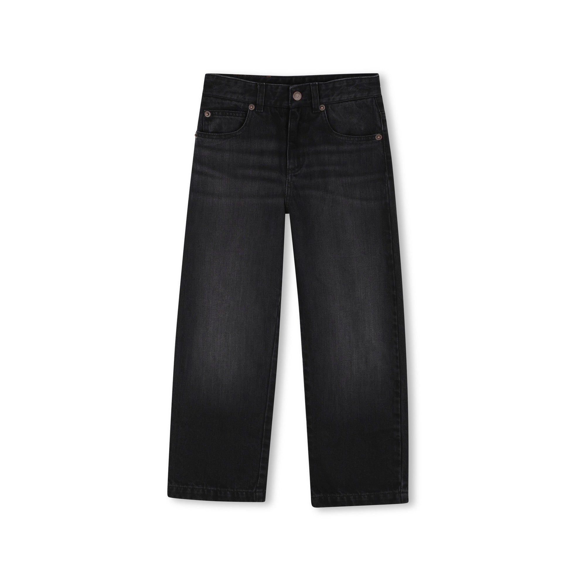 Girls Black Denim Trousers