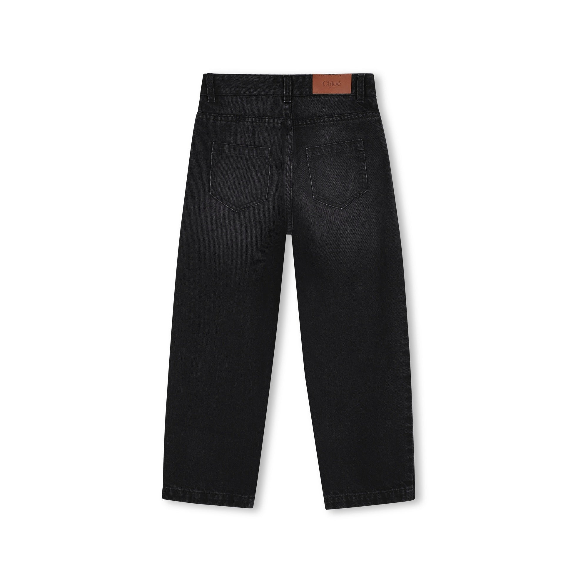 Girls Black Denim Trousers