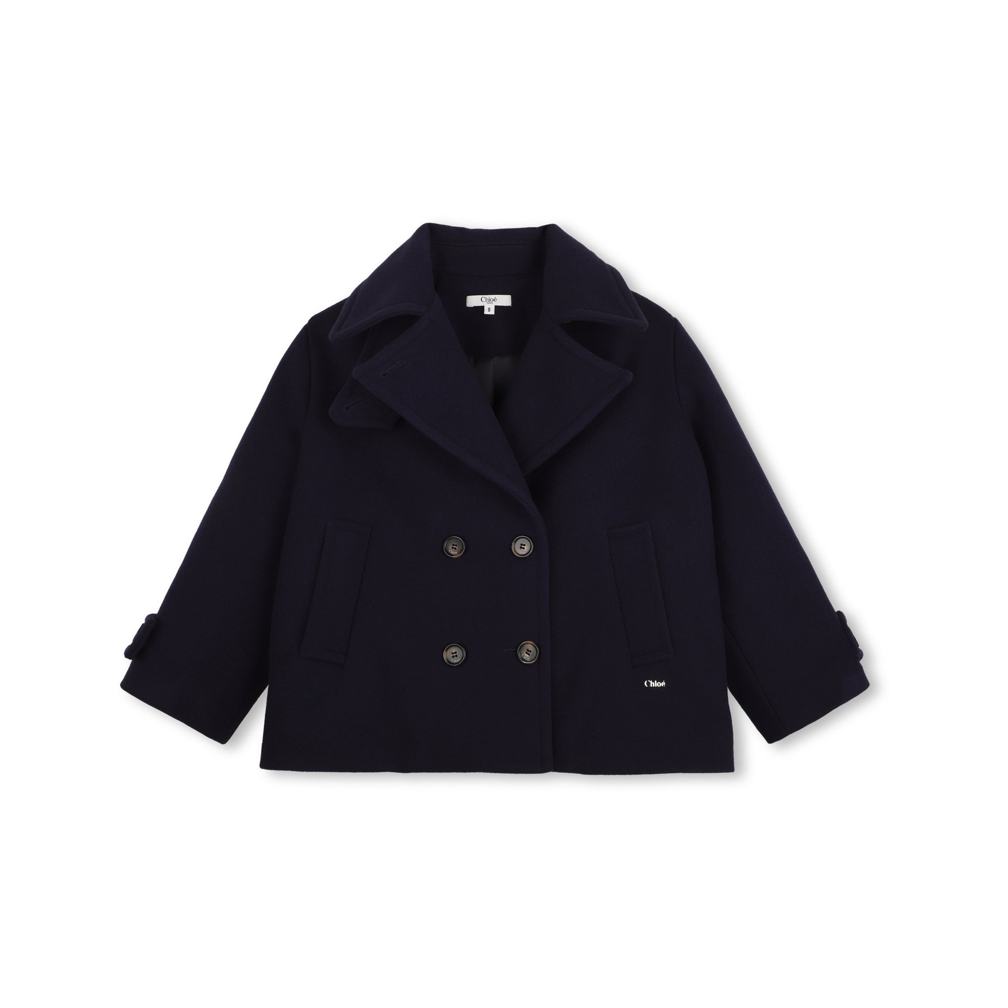 Girls Dark Blue Wool Coat