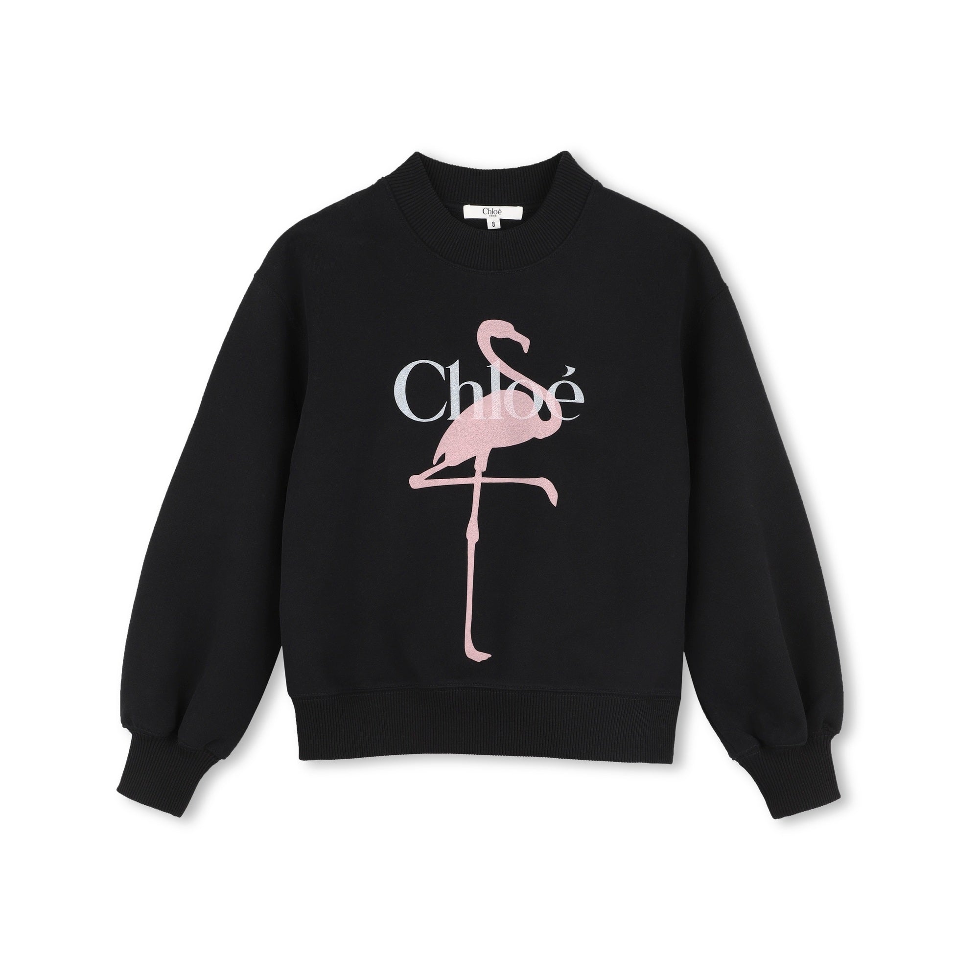 Girls Black Printed Cotton Sweatshirt