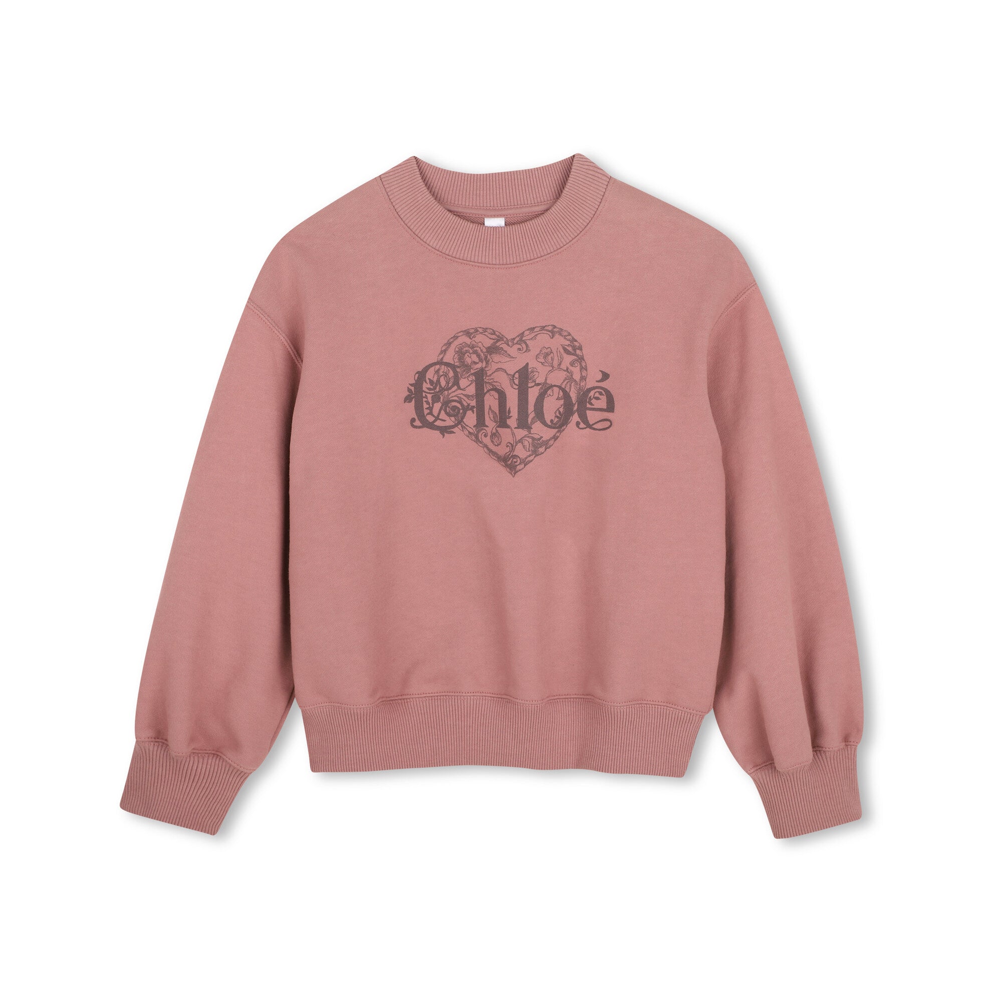 Girls Pink Logo Cotton Sweatshirt