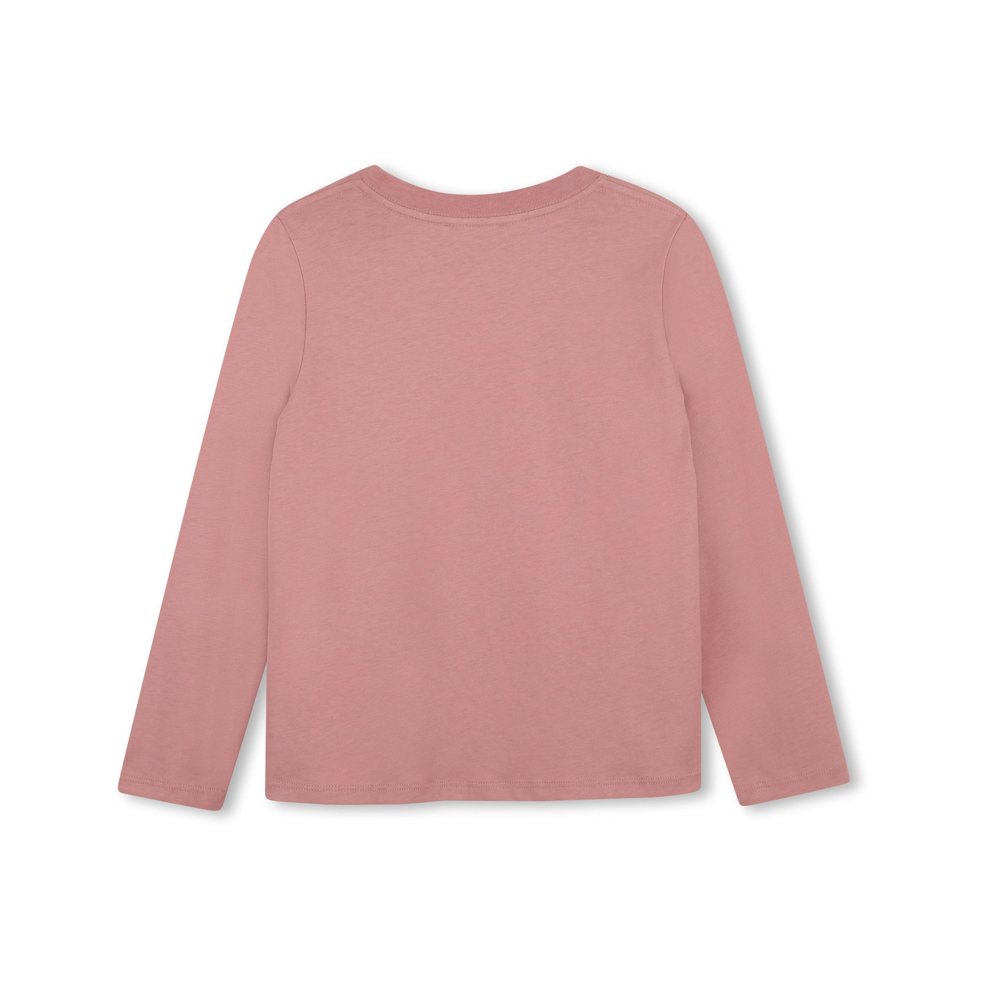 Girls Pink Logo Cotton Long Sleeves T-Shirt