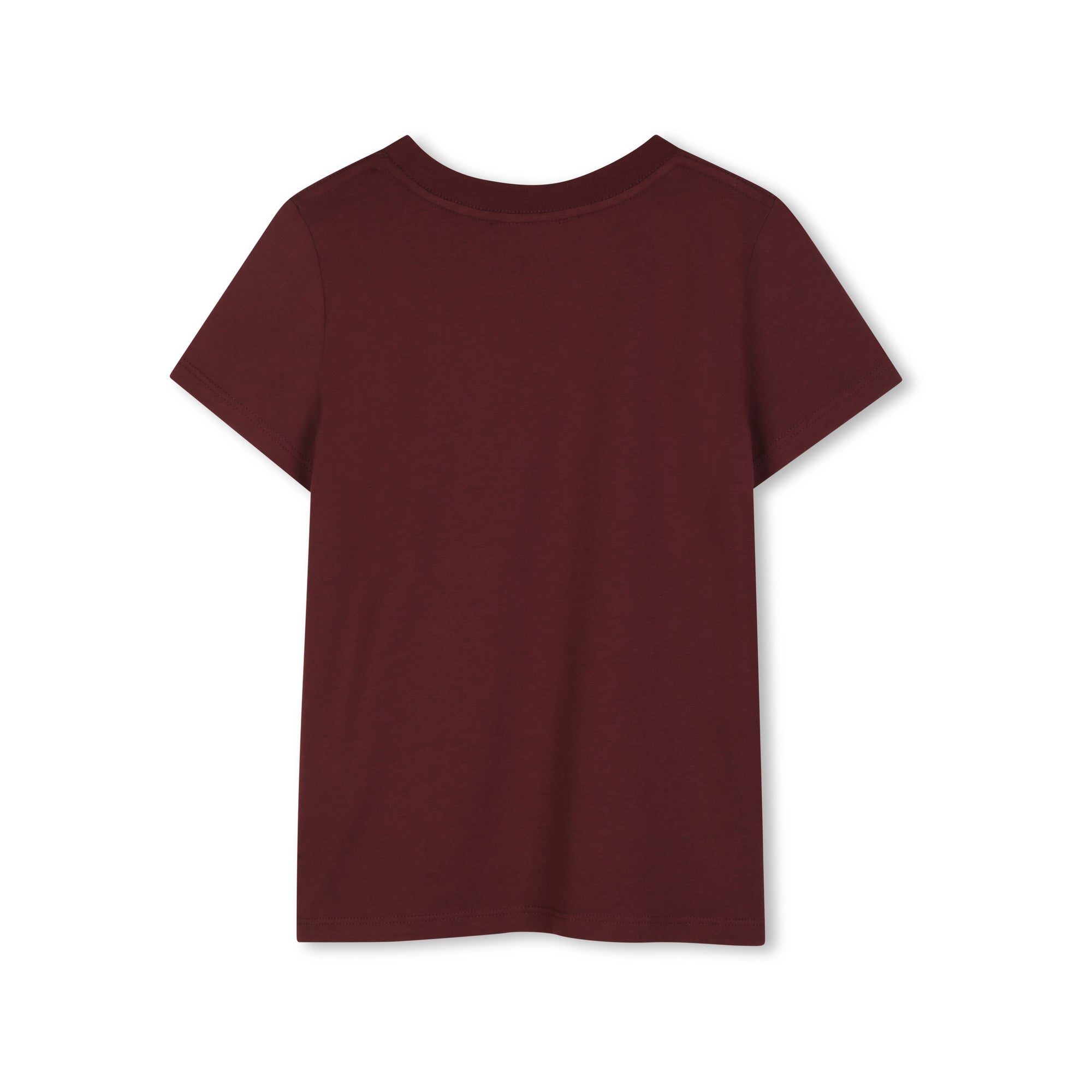 Girls Dark Plum Logo Cotton T-Shirt