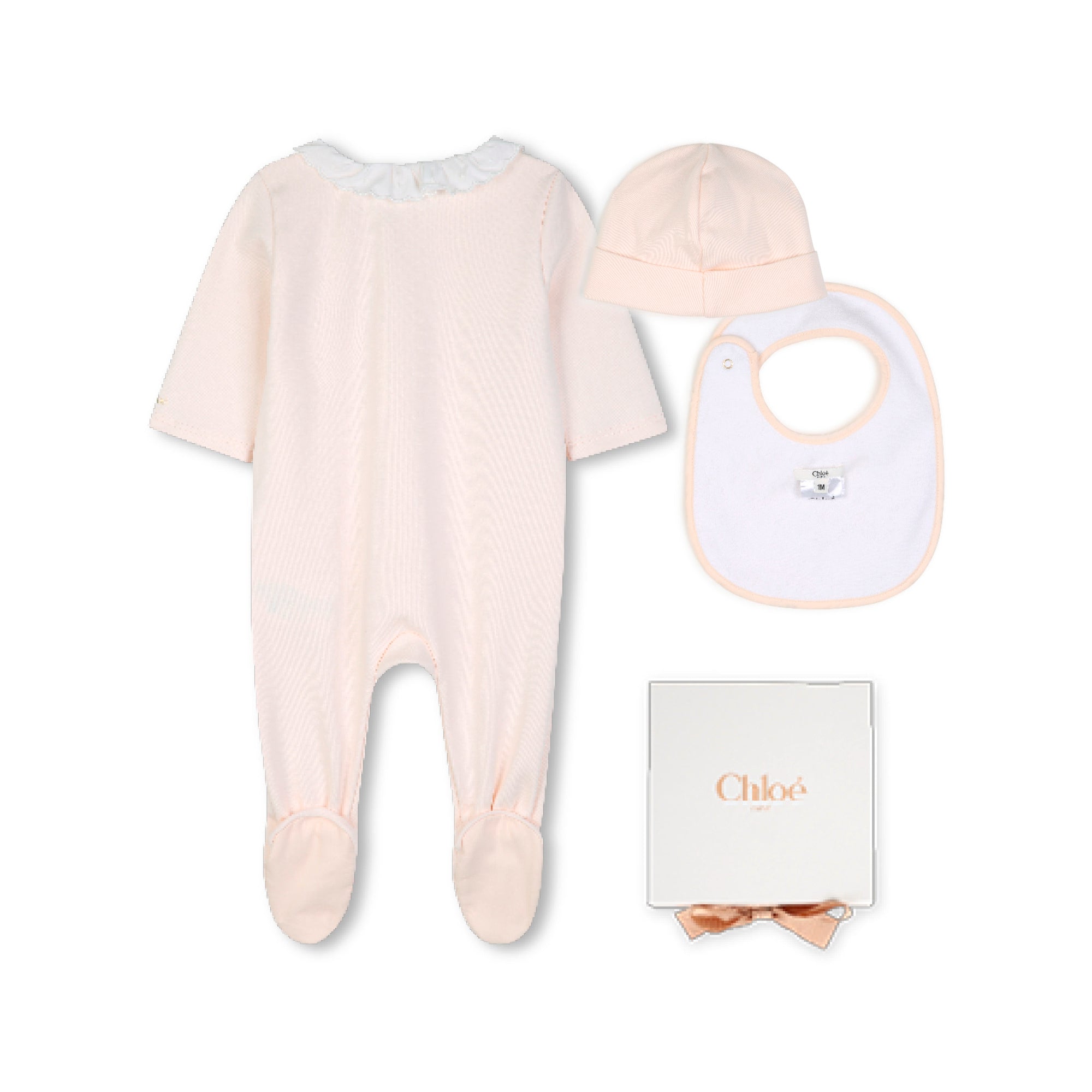 Baby Girls Light Pink Cotton Babysuit Gift Set(3 Pack)