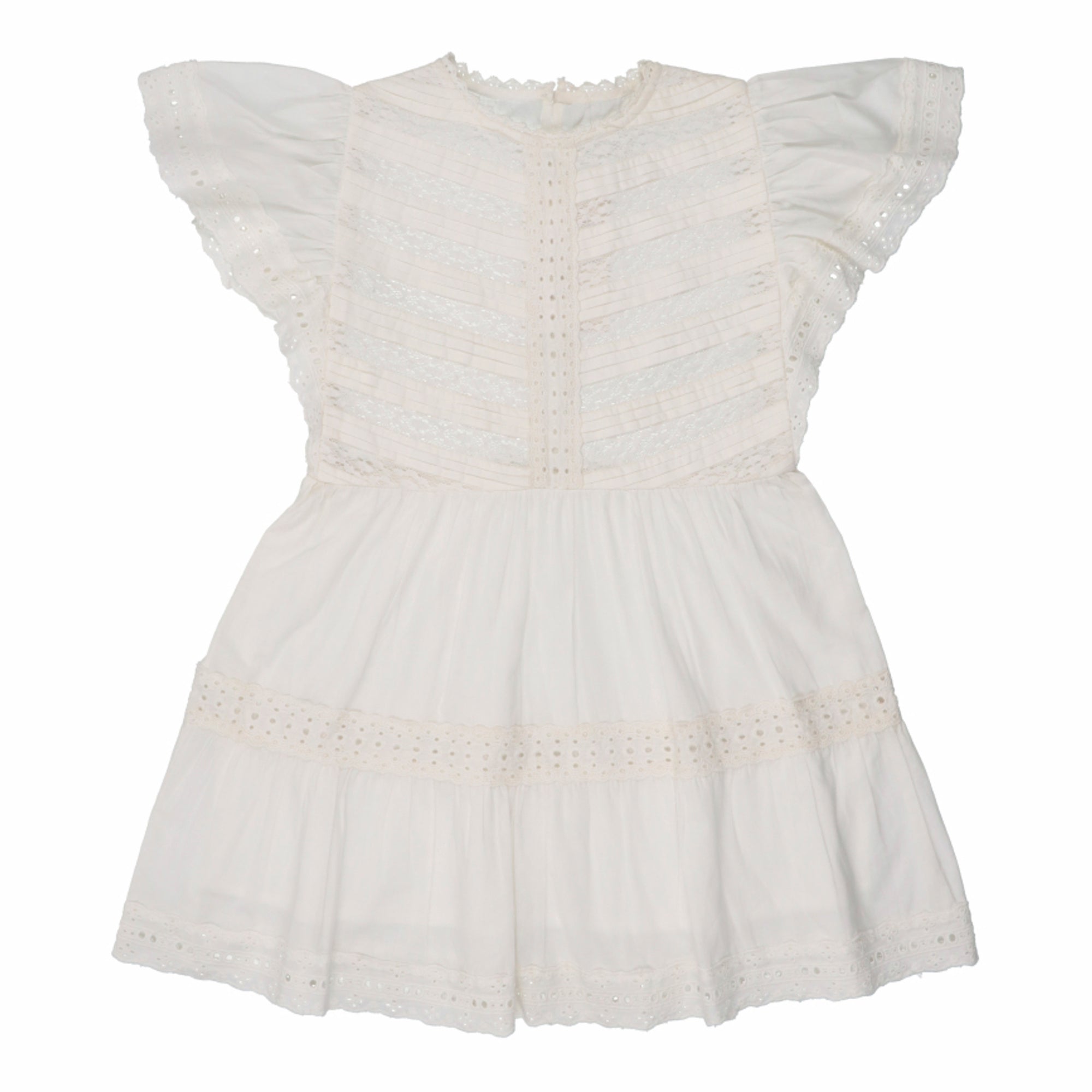 Girls White Lace Cotton Dress
