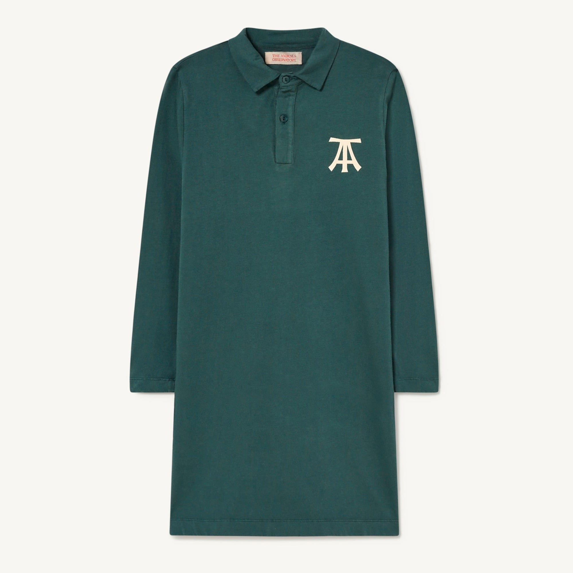 Girls Green Logo Cotton Dress