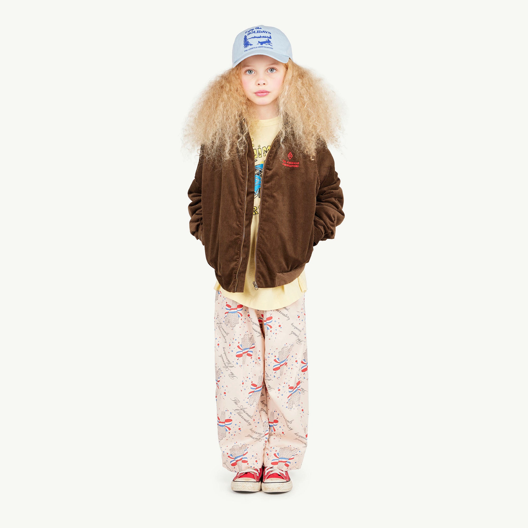 Blouson matelassé en velours côtelé marron pour garçons et filles