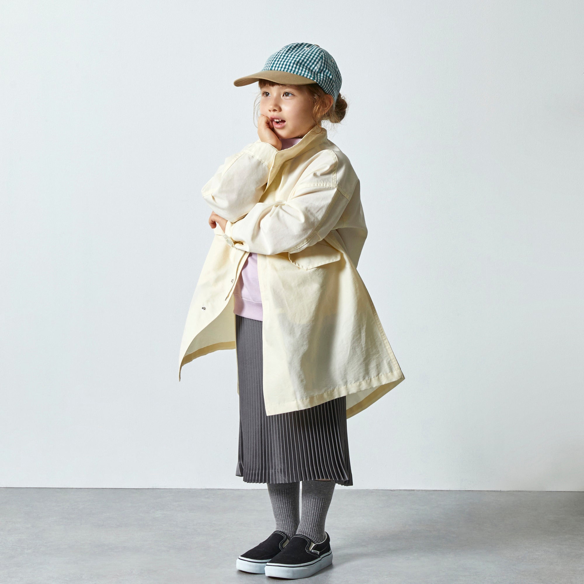 Girls Grey Pleated Skirt