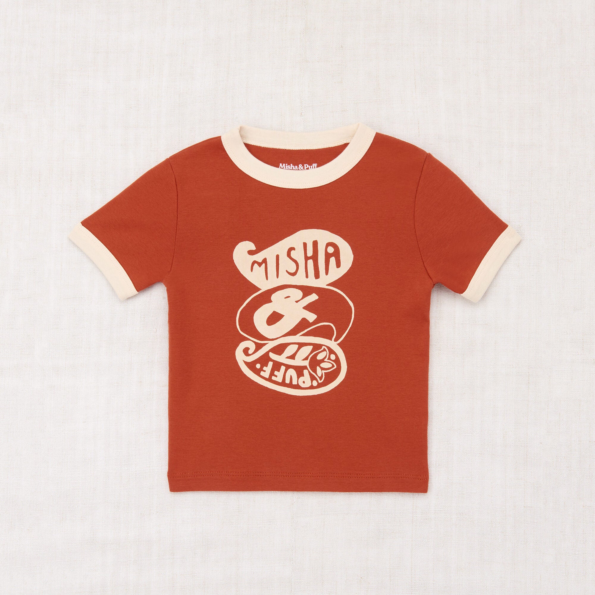 Boys & Girls Brick Red Printed Cotton T-Shirt