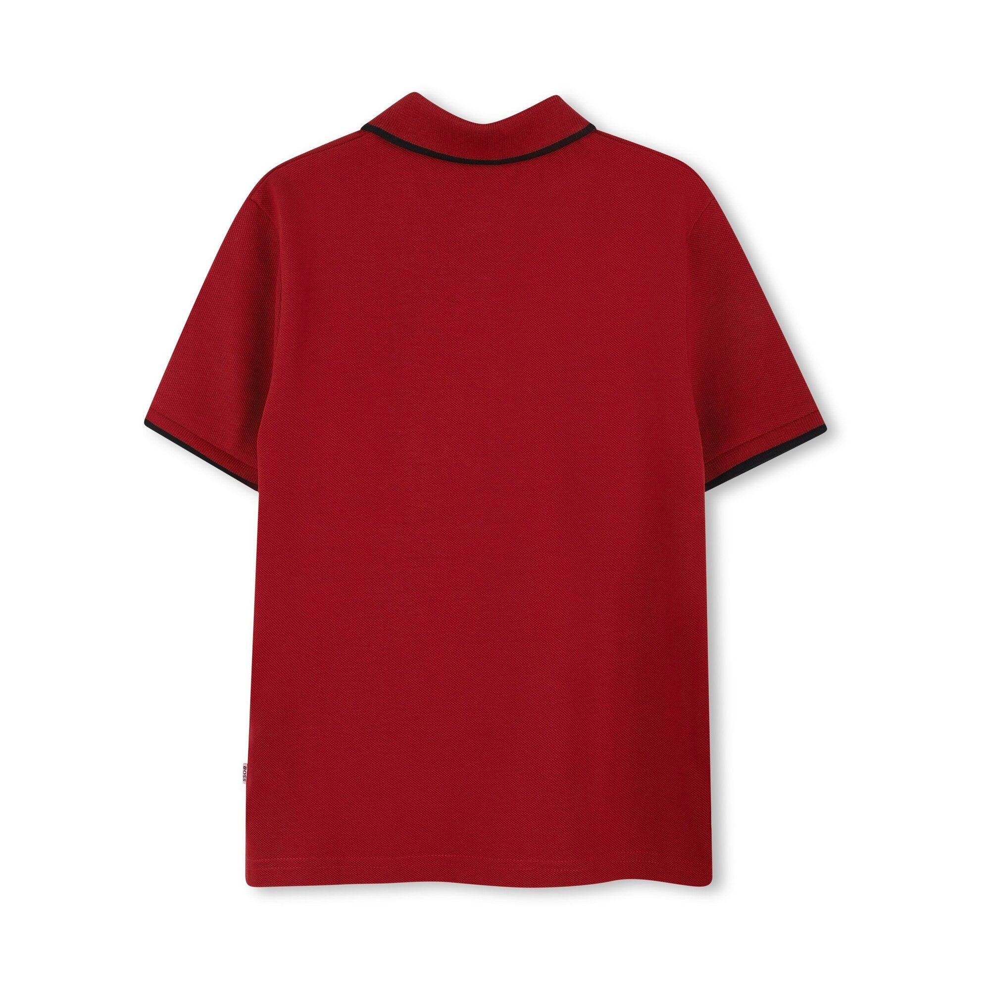 Boys Red Logo Cotton Polo Shirt