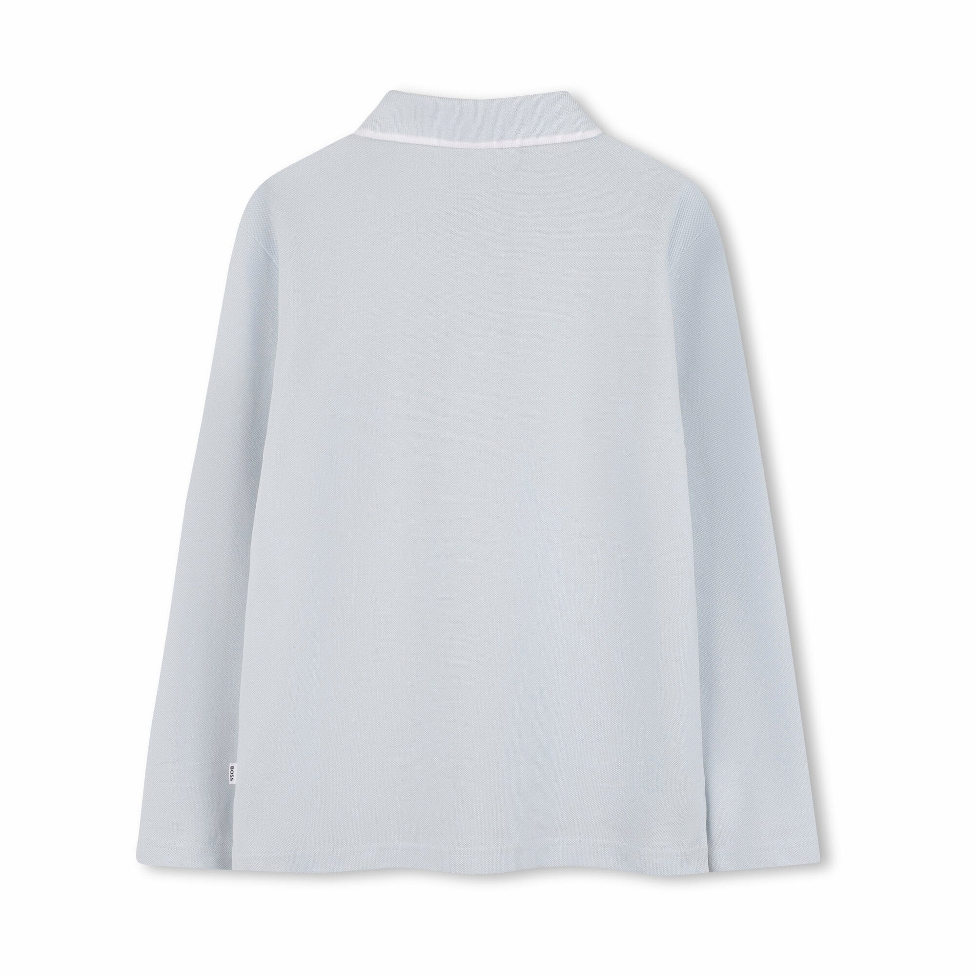 Boys Pale Blue Logo Cotton Polo Shirt