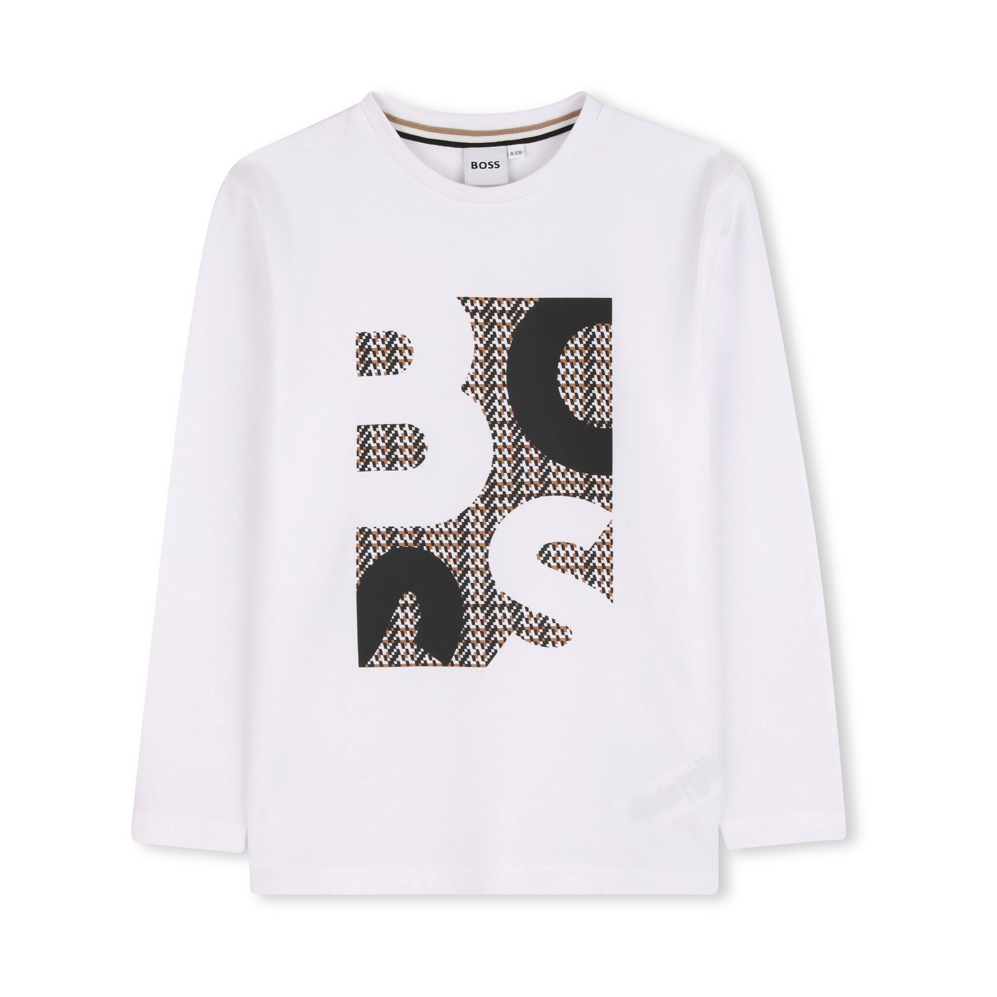 Boys White Logo Cotton T-Shirt