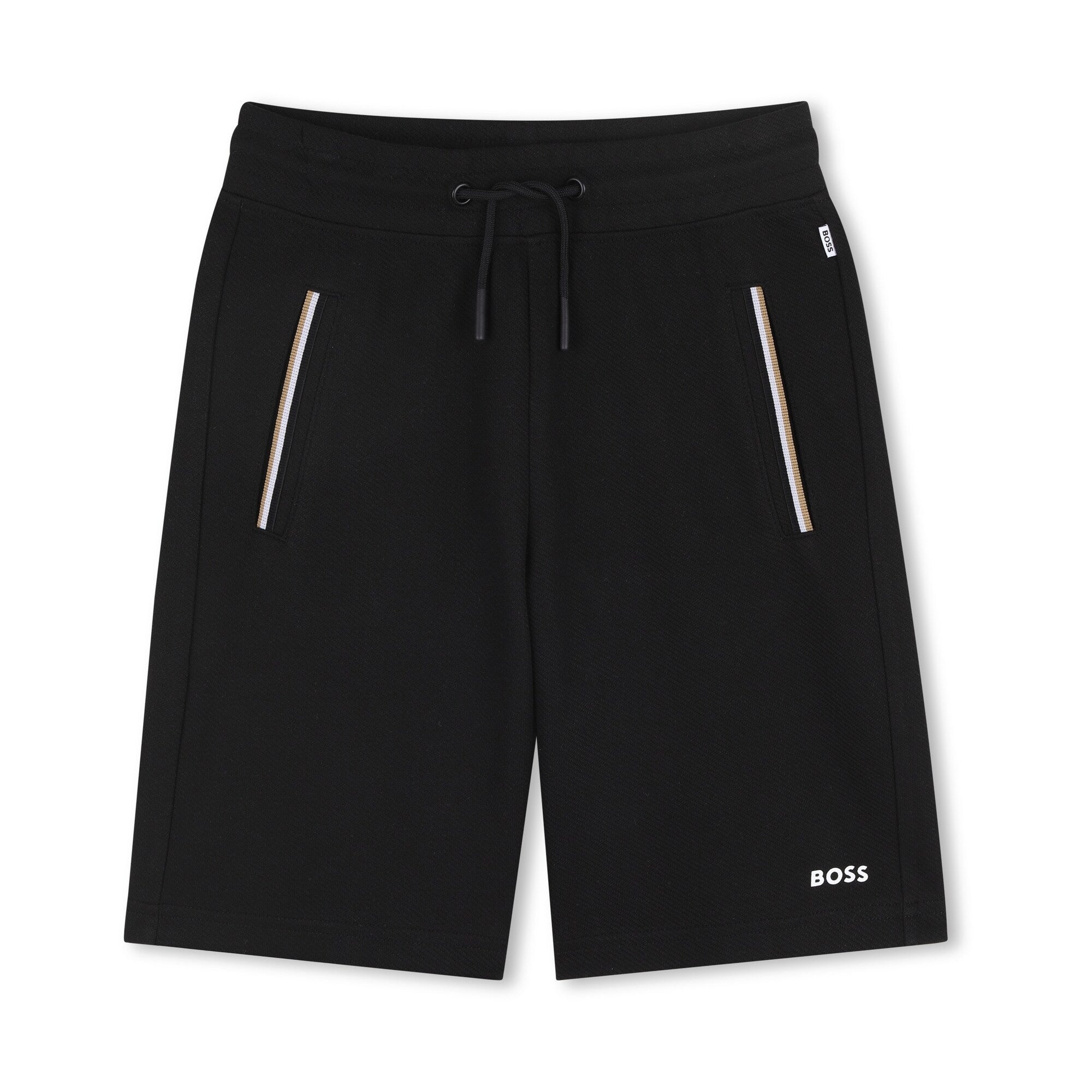 Boys Black Cotton Shorts