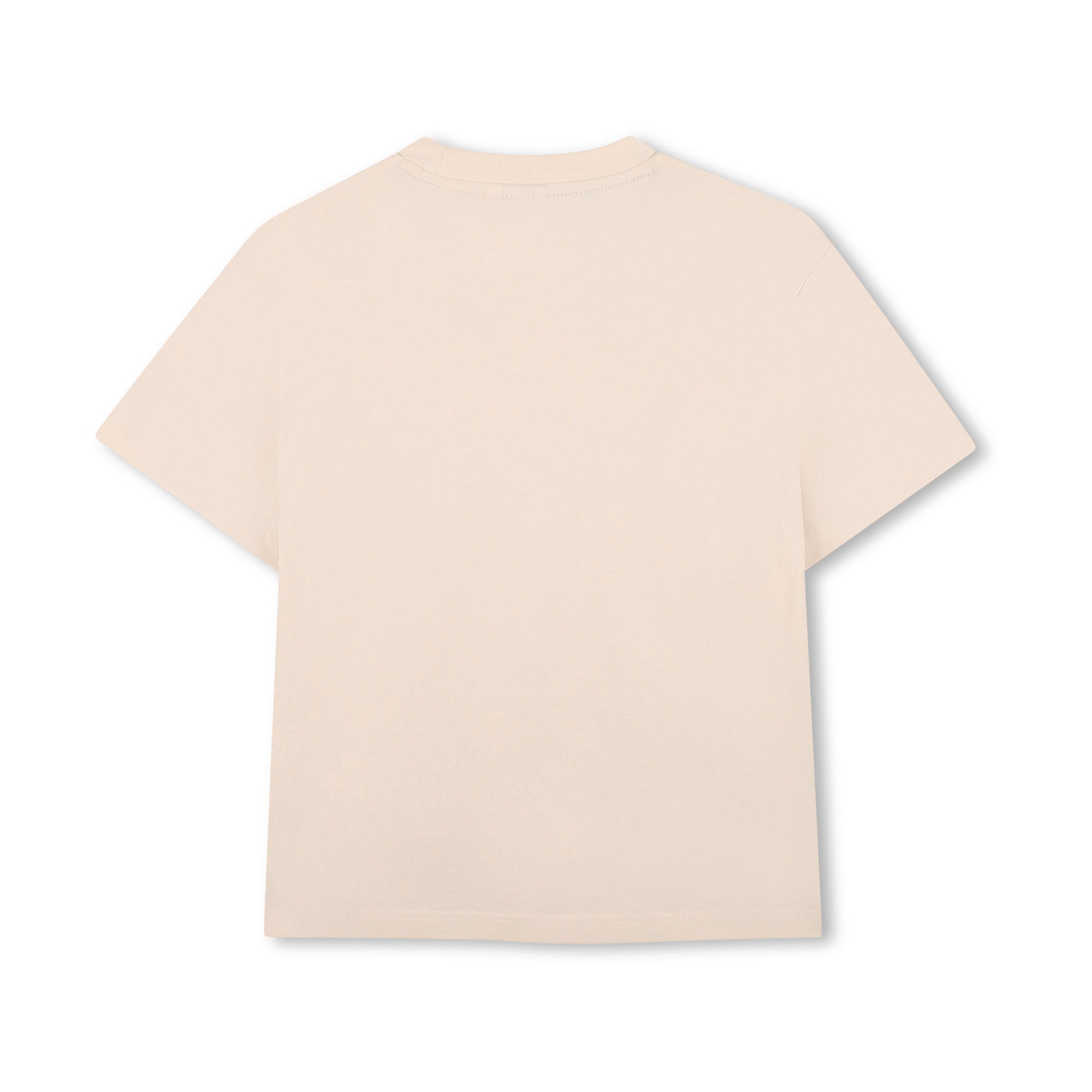 Boys Beige Logo Cotton T-Shirt