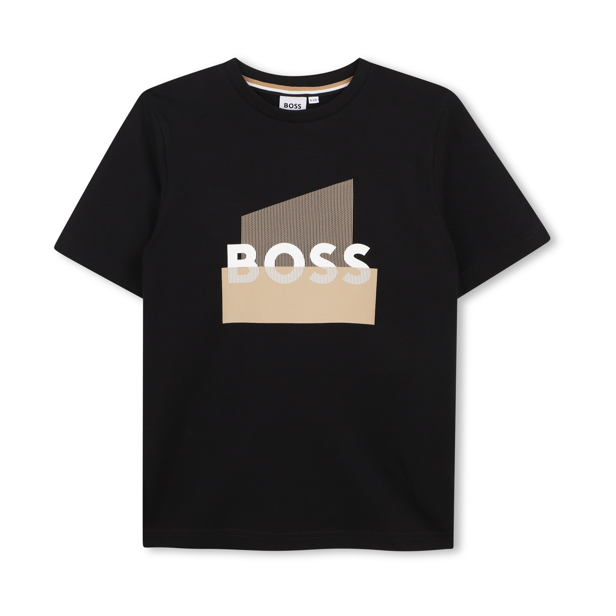 Boys Black Logo Cotton T-Shirt