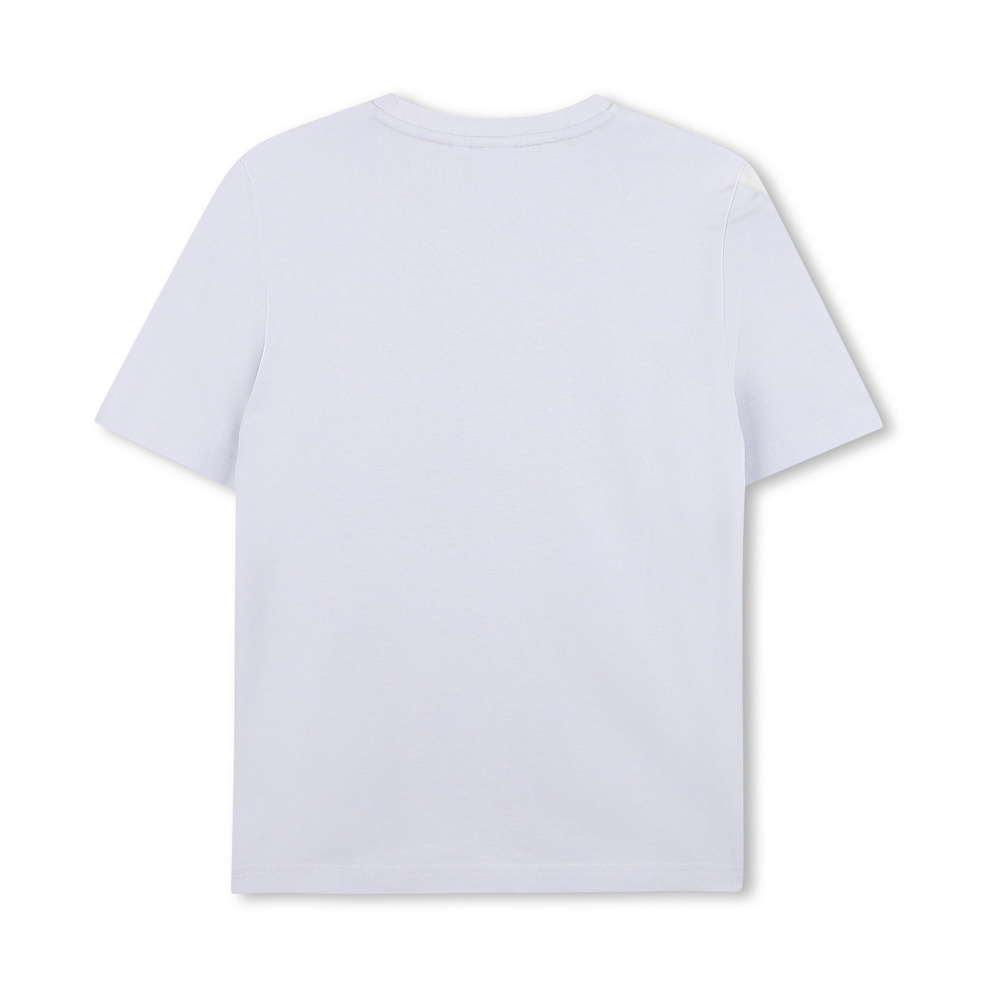 Boys Pale Blue Logo Cotton T-Shirt