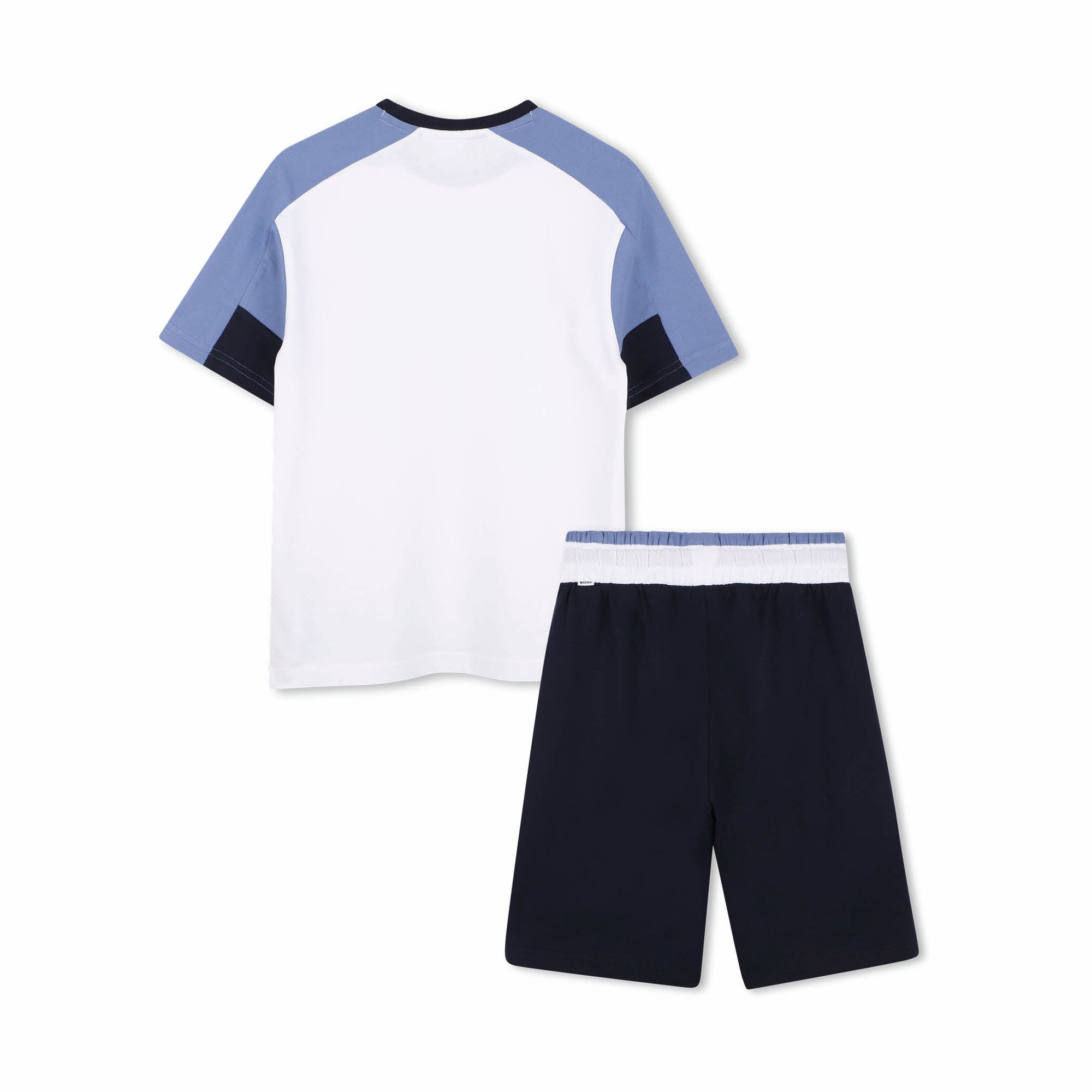 Boys White Cotton T-Shirt & Shorts Set
