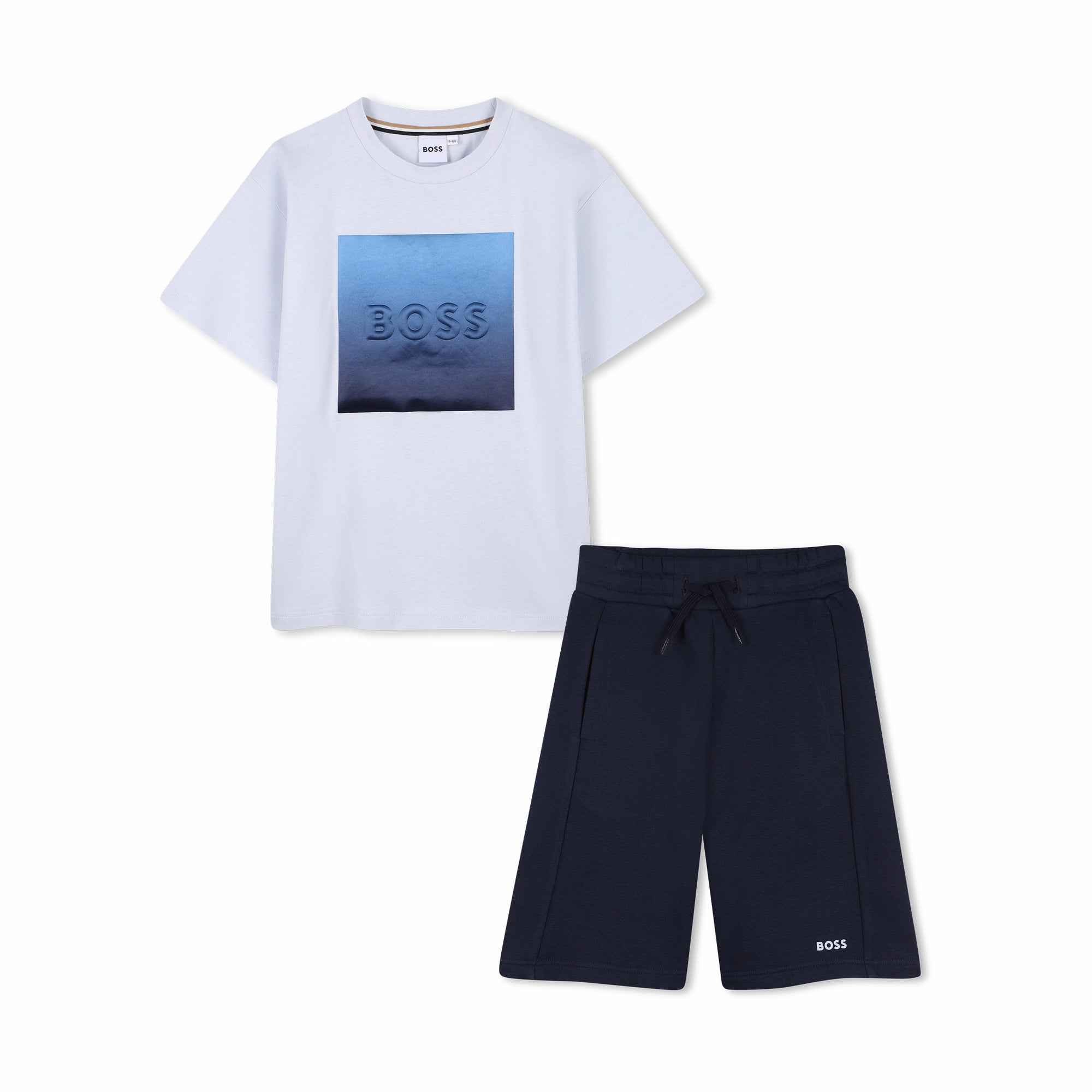 Boys Light Blue Logo Cotton Set