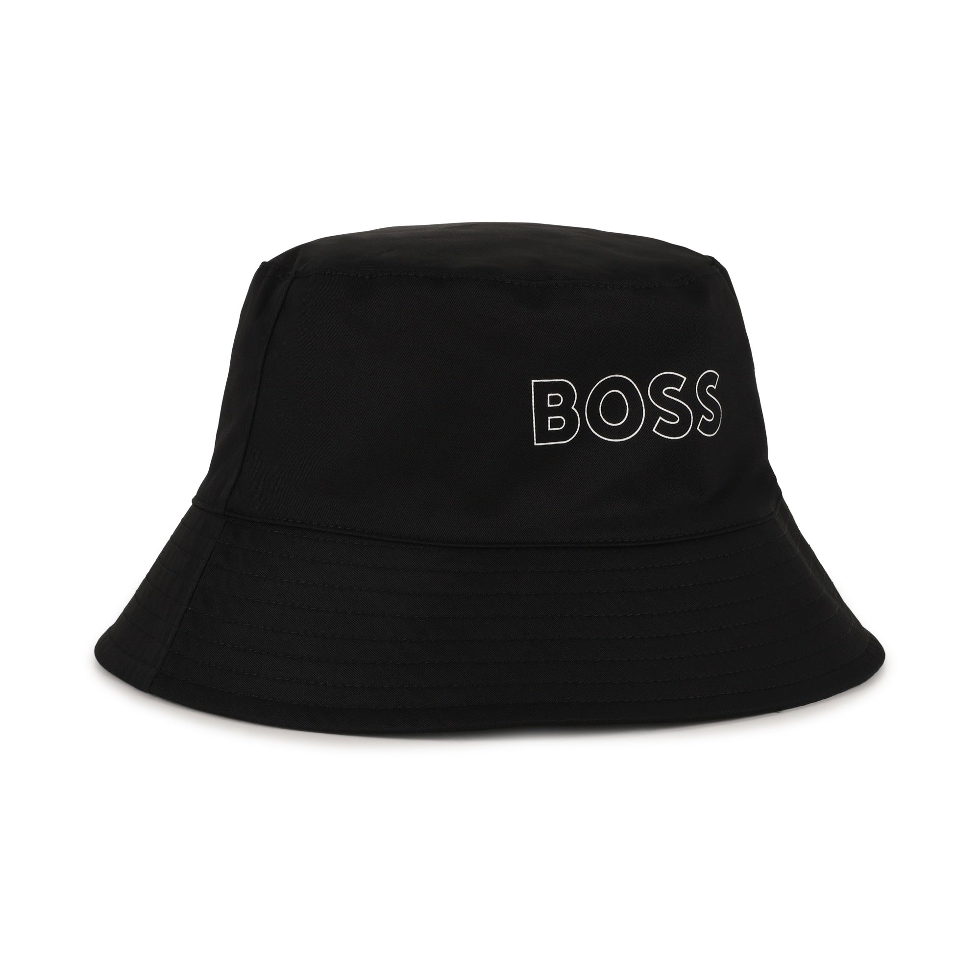Boys Black Logo Reversible Bucket Hat