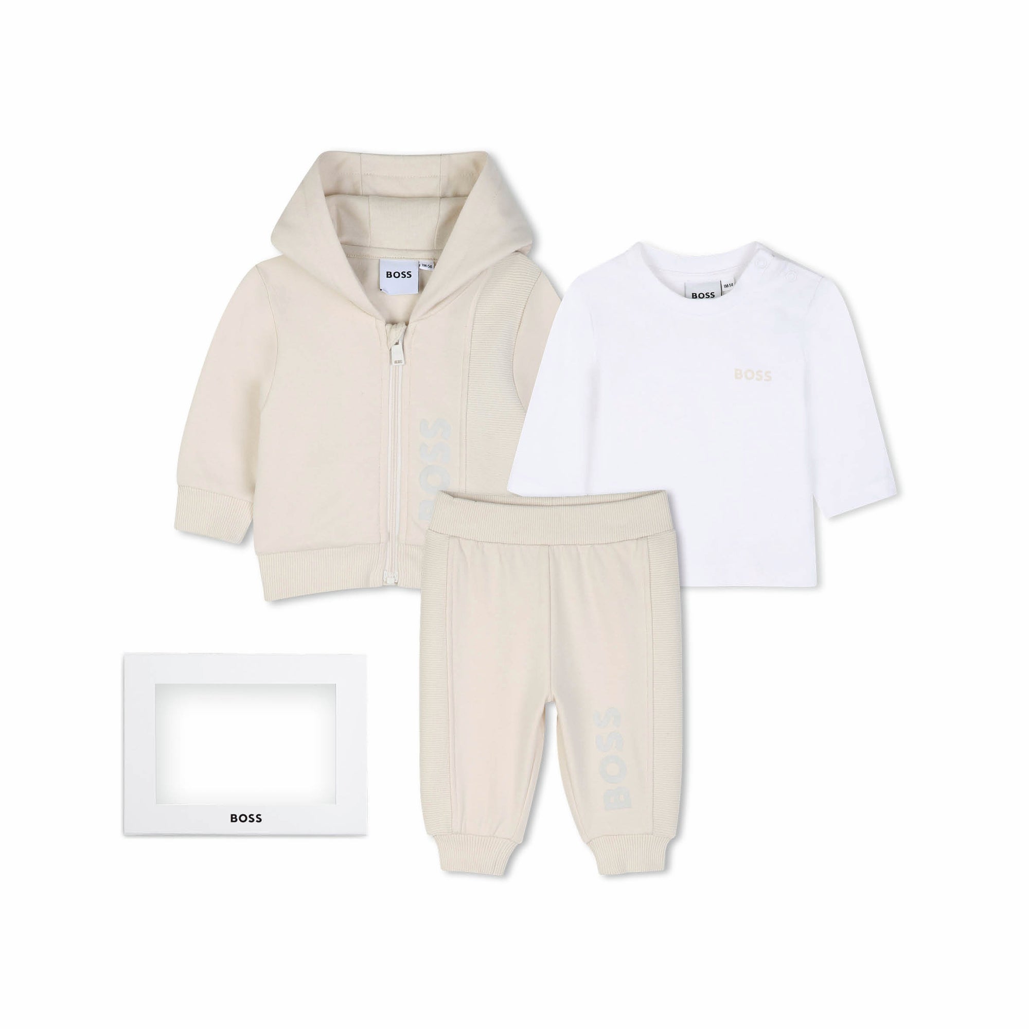 Baby Boys Beige Cotton Gift Set(3 Pack)