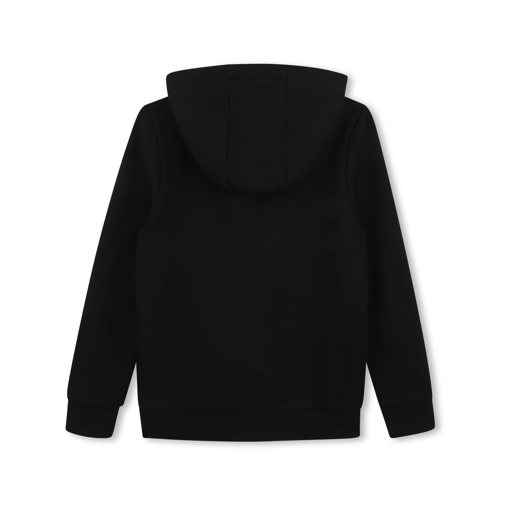Boys Black Cotton Zip-Up Top
